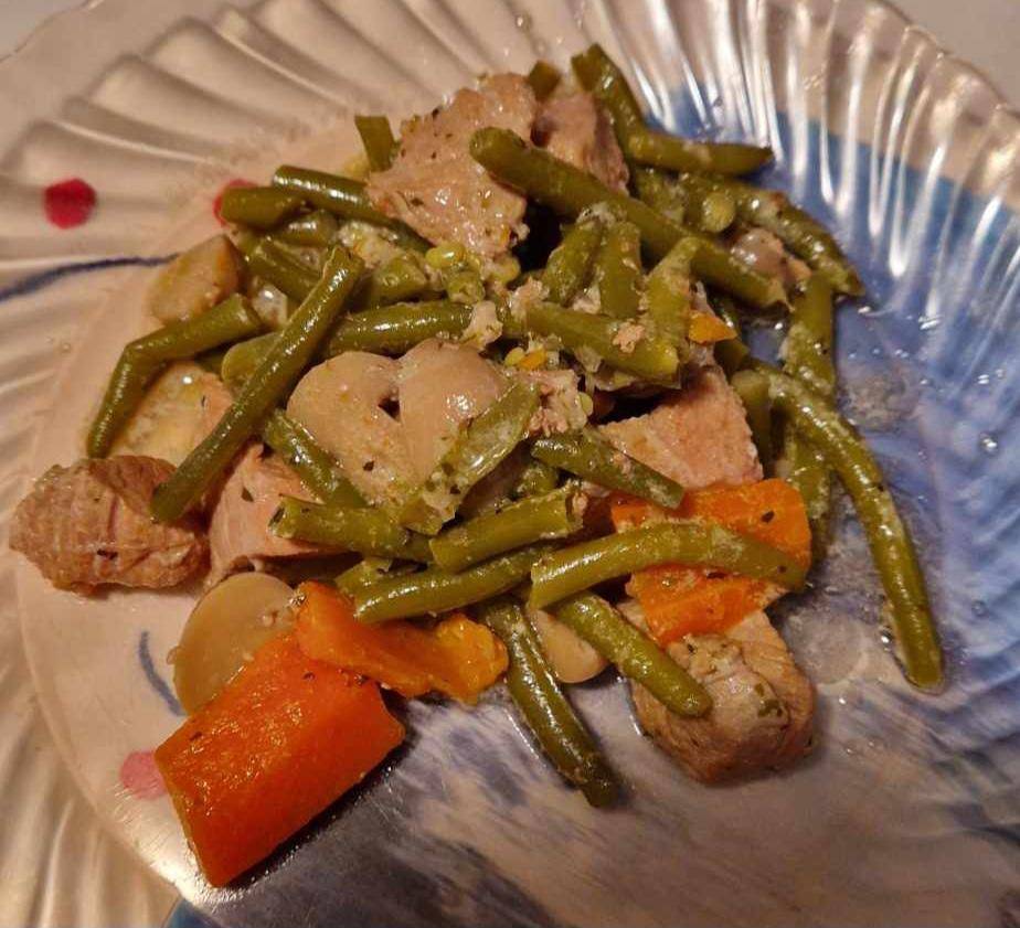Sauté de veau aux carottes et champignons et haricots verts - Recette Cookeo | Moulinex