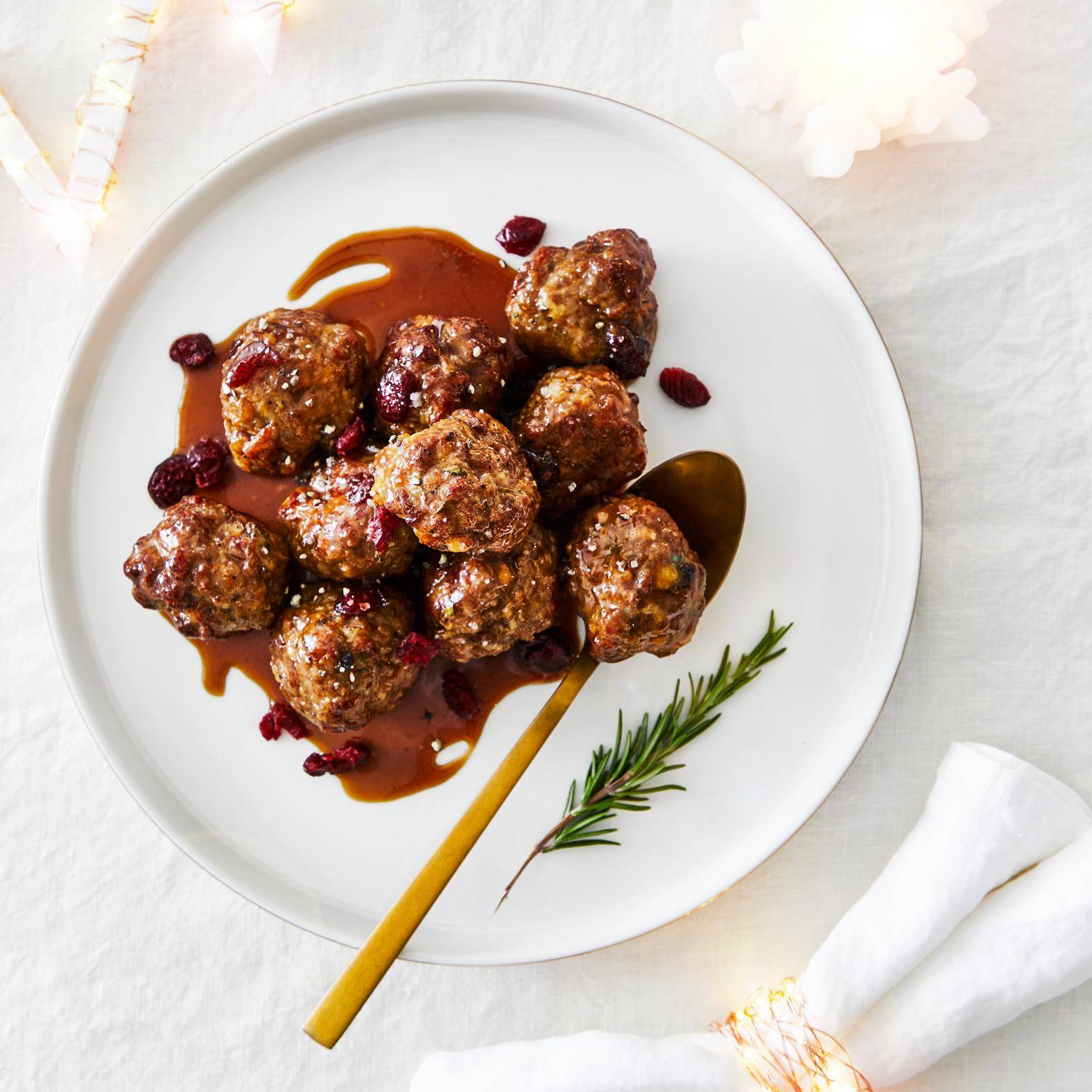 Boulettes de farce de Noël aux canneberges - Recepten Easy Fry Max | Moulinex