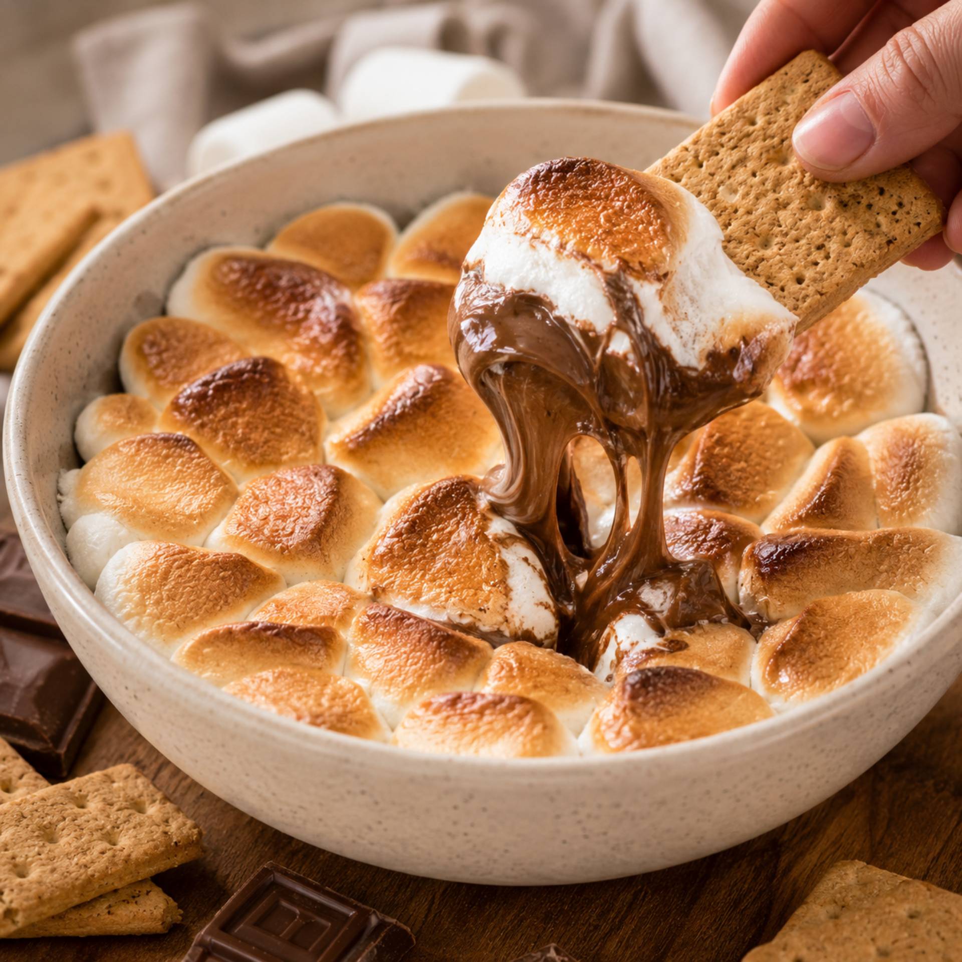 Dip s'mores avec biscuits à tremper - Recette Crisp&Go 3P | Moulinex
