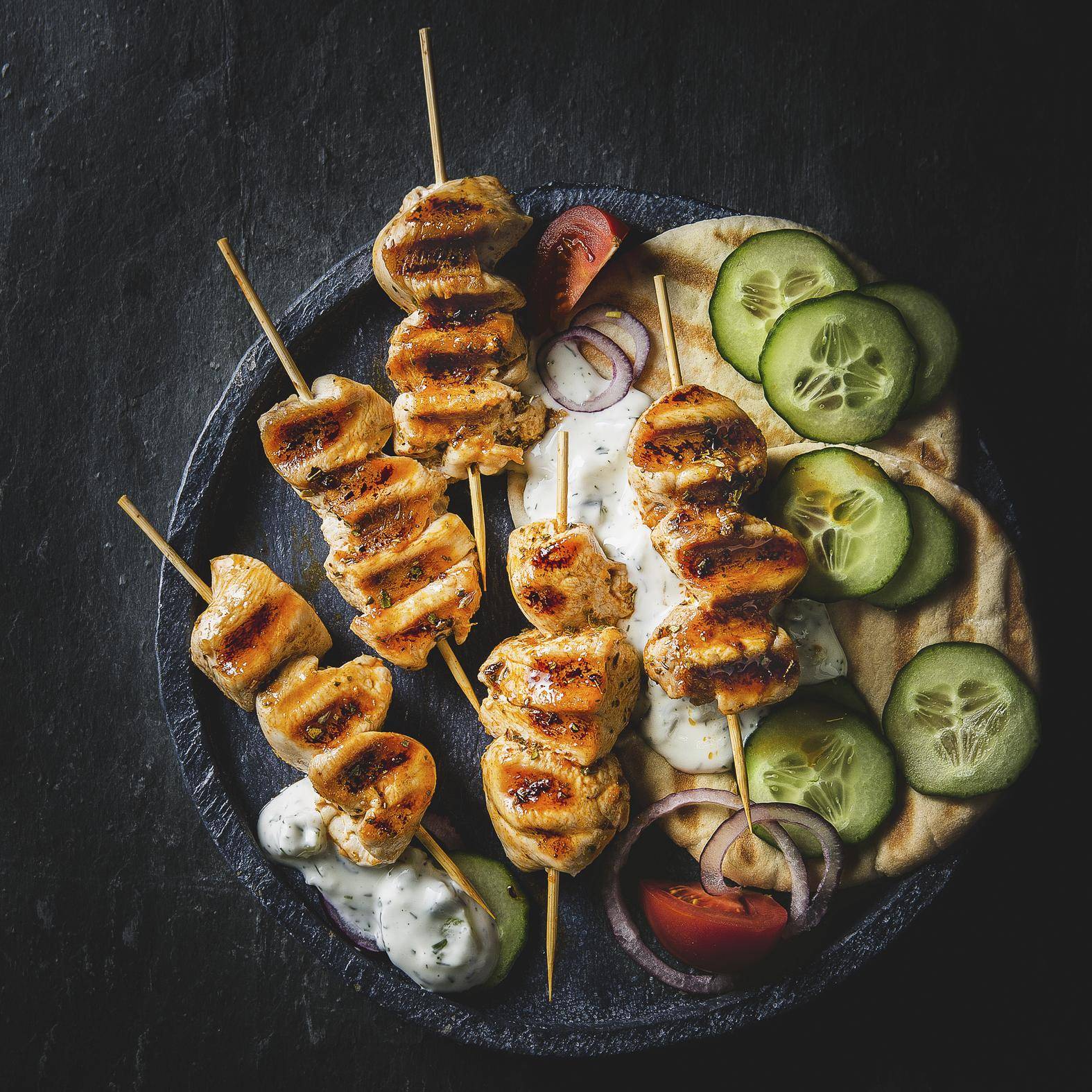 Brochettes de poulet à la grecque - Recette EASY FRY & GRILL 2 in 1 MECHANICAL | Moulinex