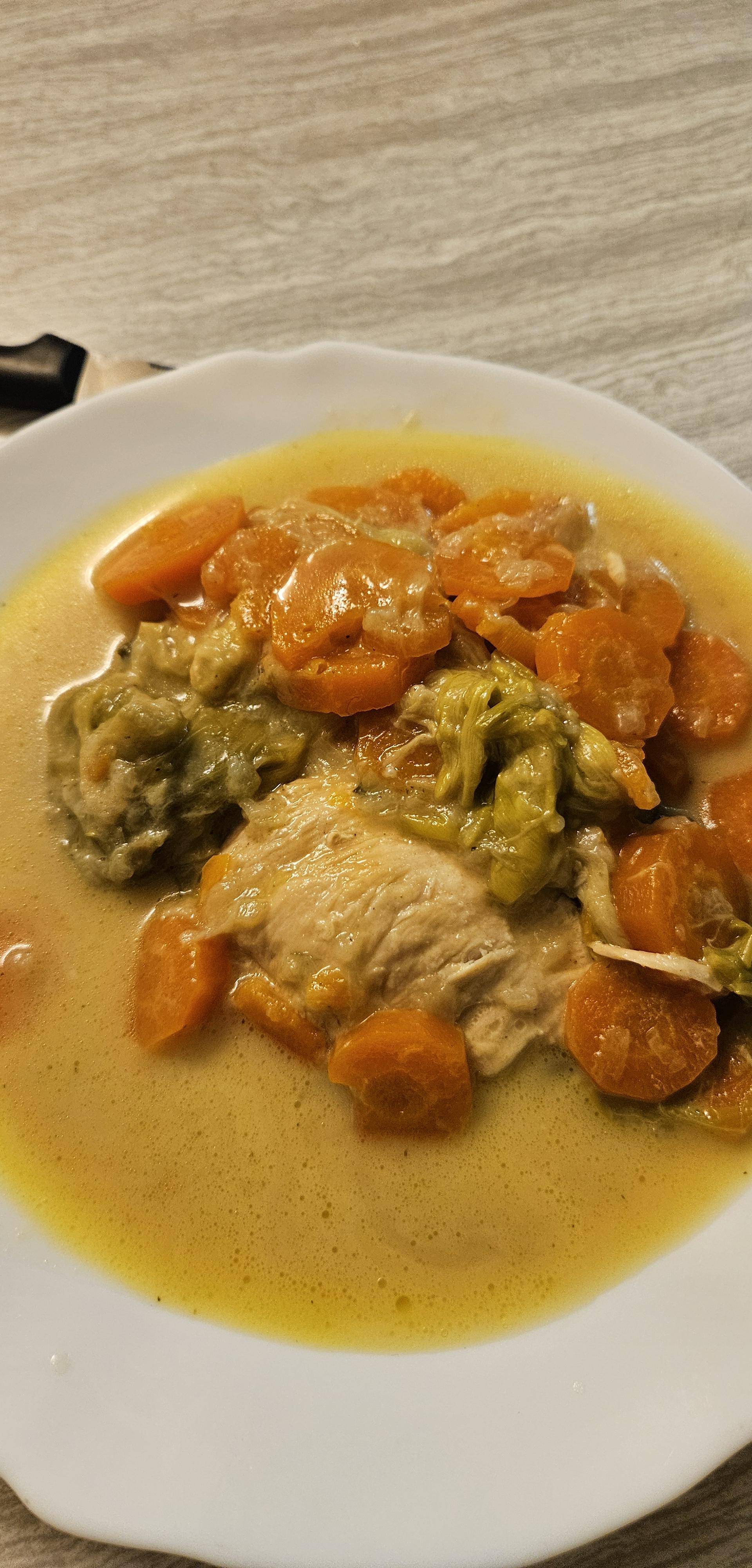 Escalopes de poulet carottes poireaux - Recette Cookeo | Moulinex