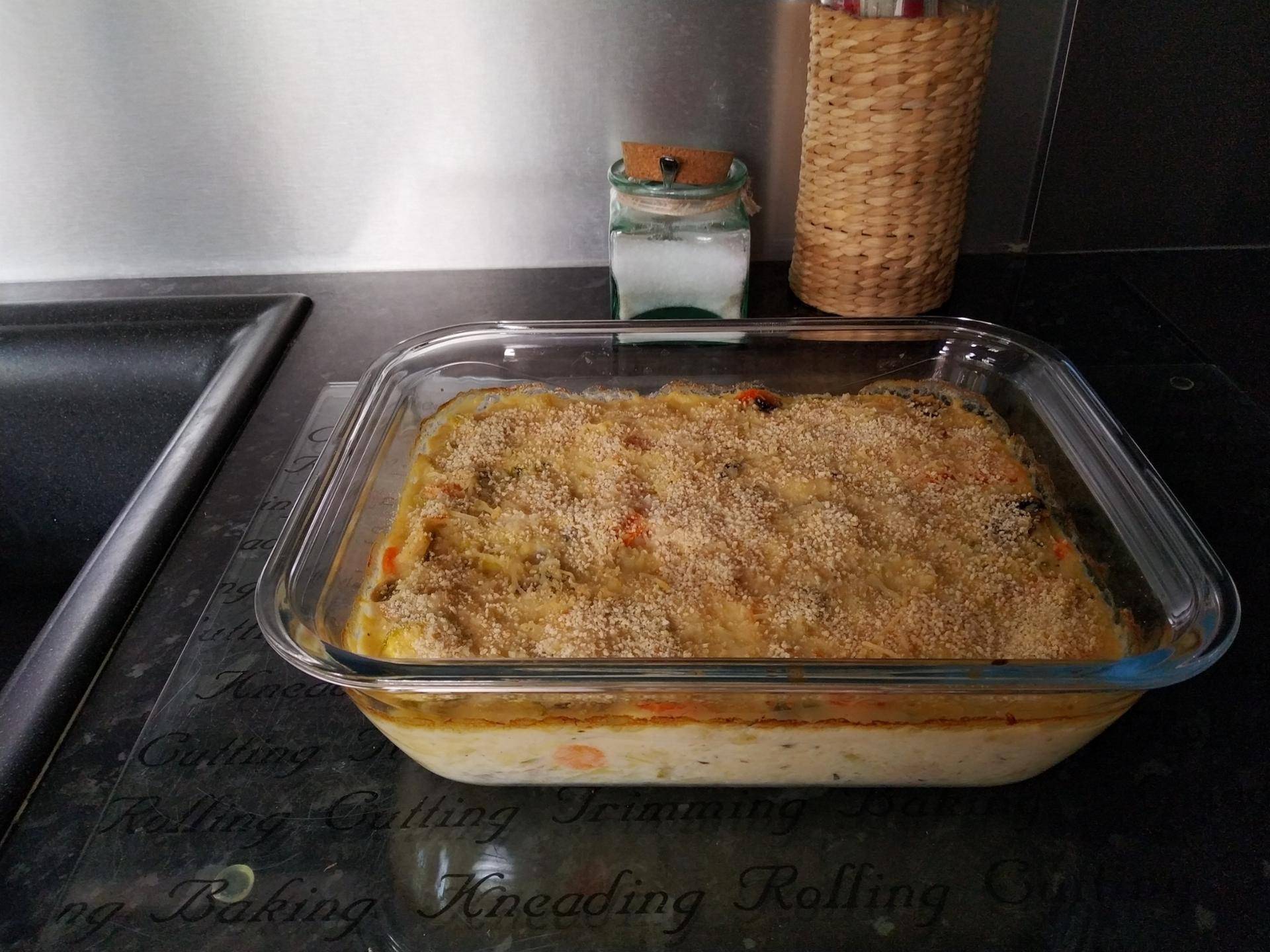Gratin de poisson, champignons et légumes - Recepten Companion Connect XL | Moulinex