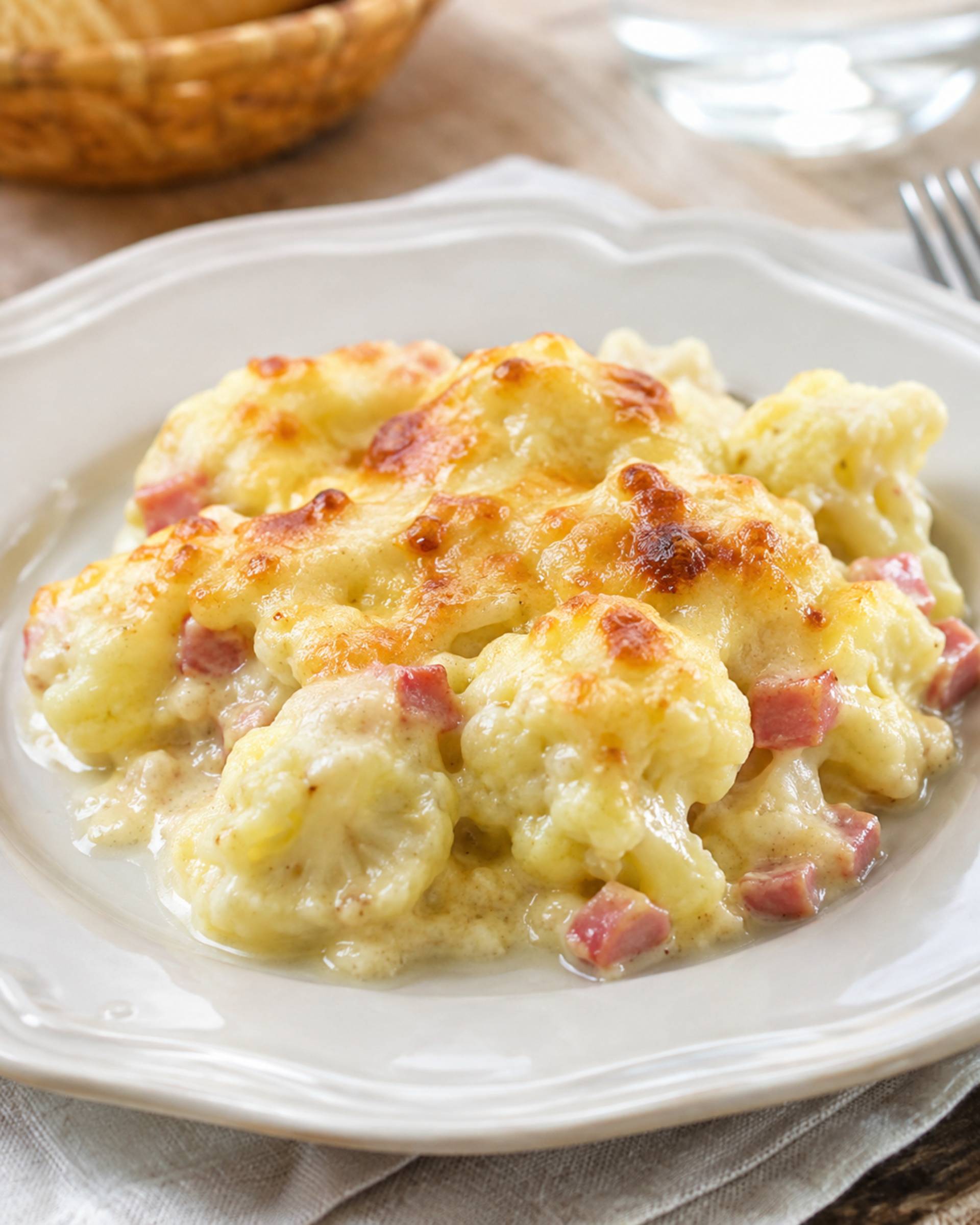 Gratin de chou-fleur au jambon et béchamel - Recette Cookeo 10in1 | Moulinex