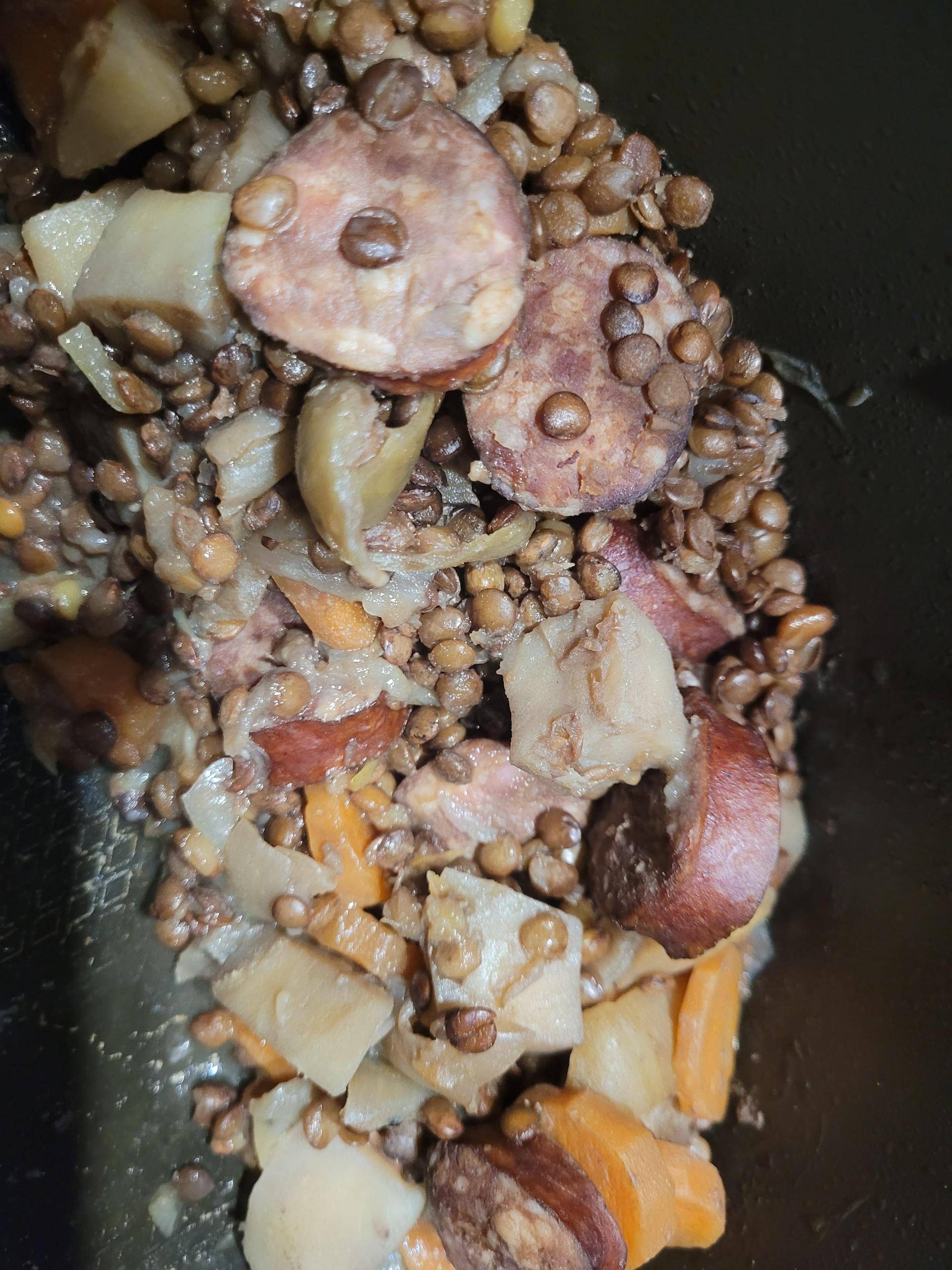 Saucisses lentilles d'hiver - Recette Cookeo | Moulinex