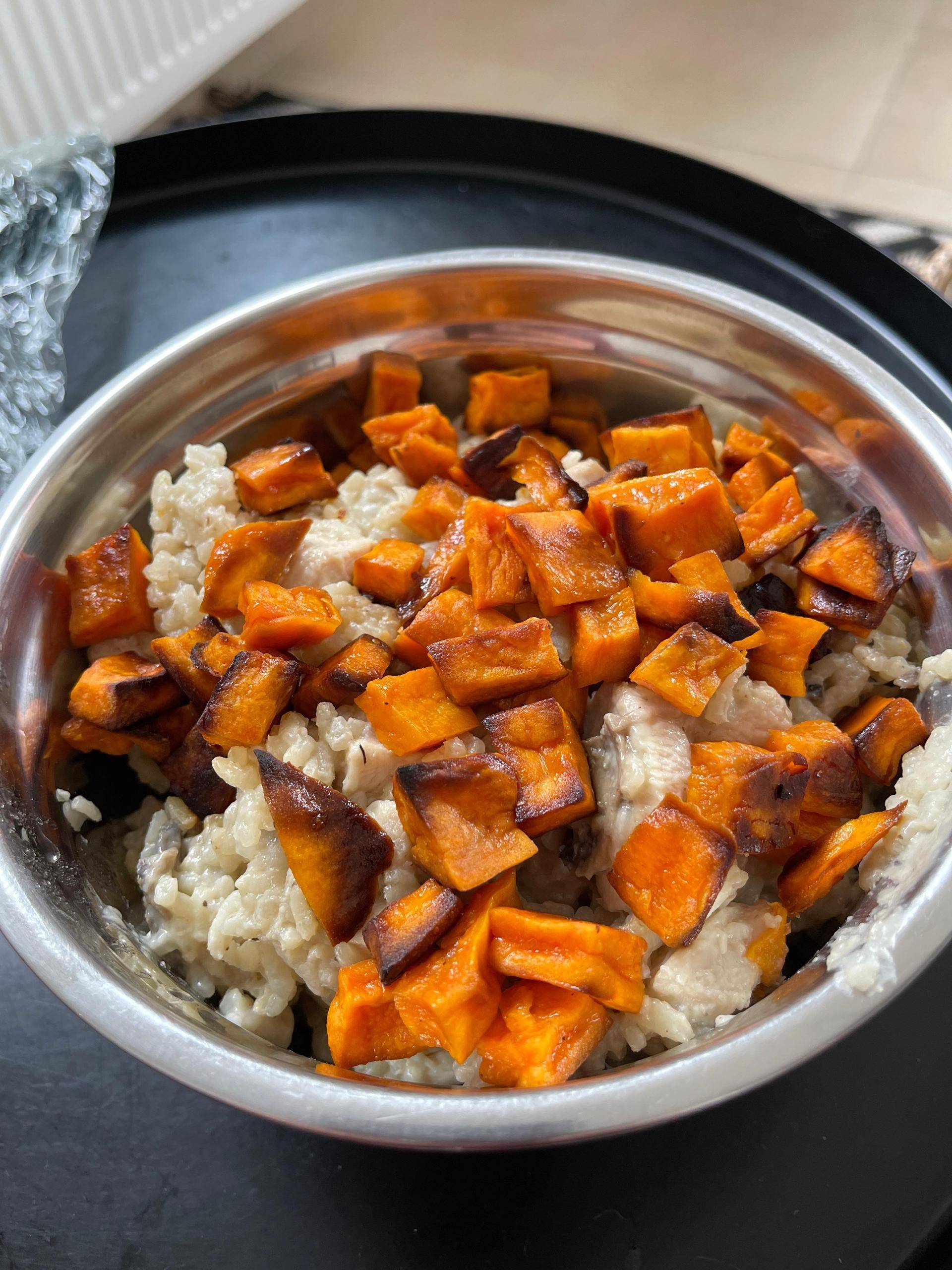Risotto de poulet, champignons et patates douces - Recepten Companion Connect XL | Moulinex