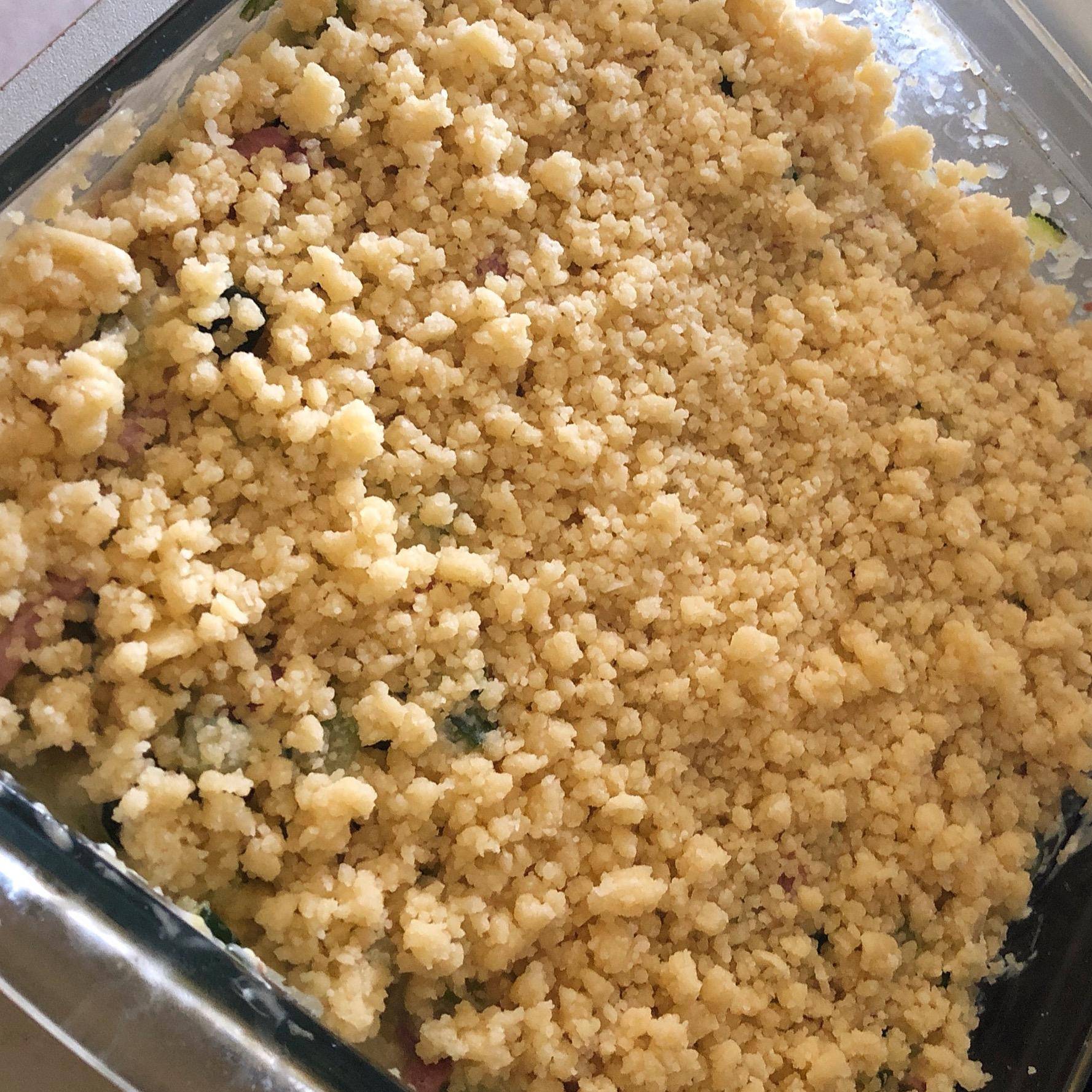 Crumble courgettes chèvre et allumettes - Recepten Companion | Moulinex