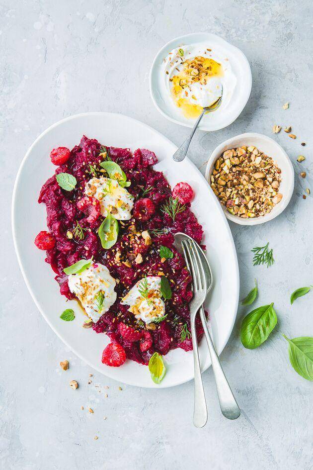 Tartare de betterave, labneh et dukkah pistaches - Recepten Perfectmix + | Moulinex