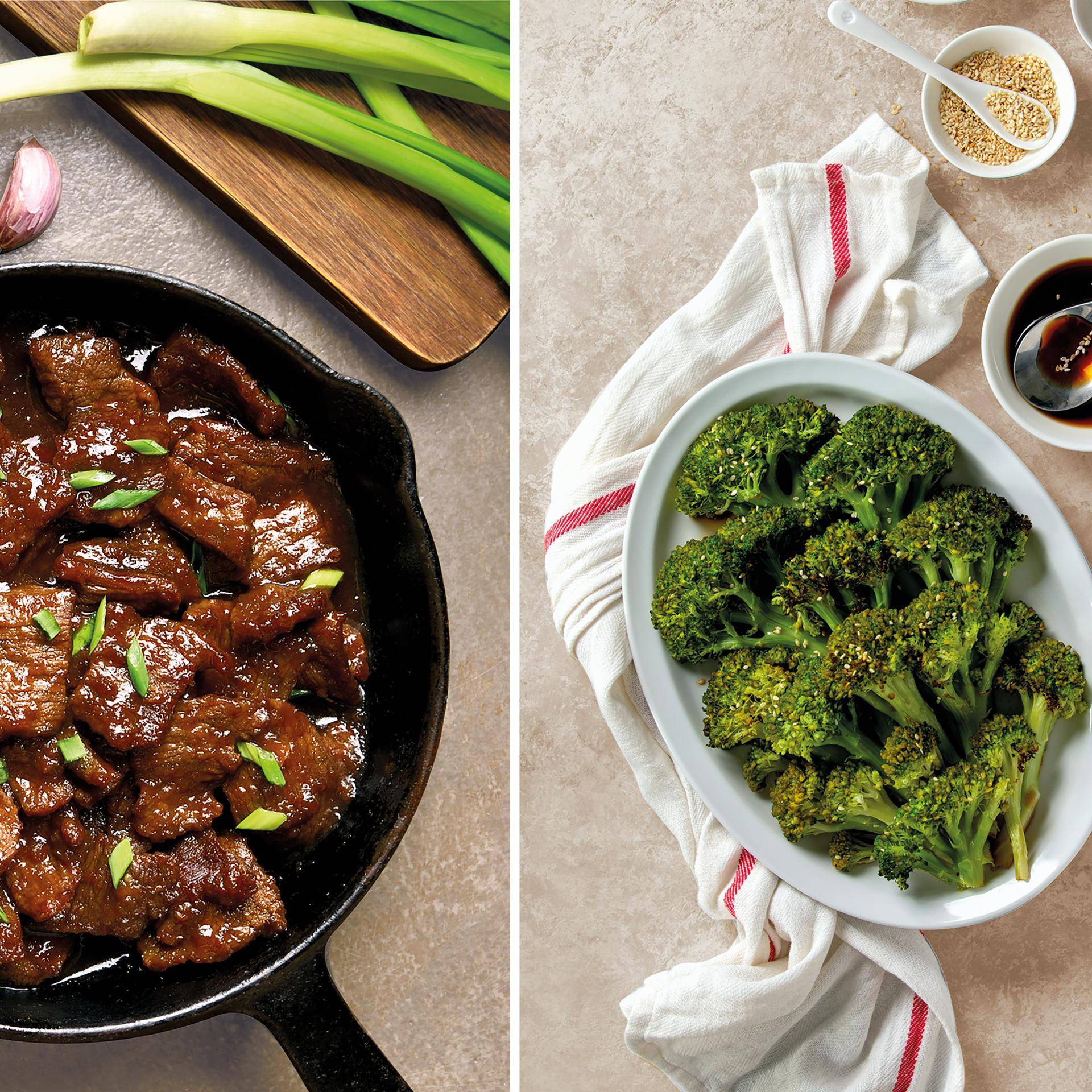 Bavette met sojasaus, sesam en broccoli - Recepten Dual EasyFry&Grill | Moulinex