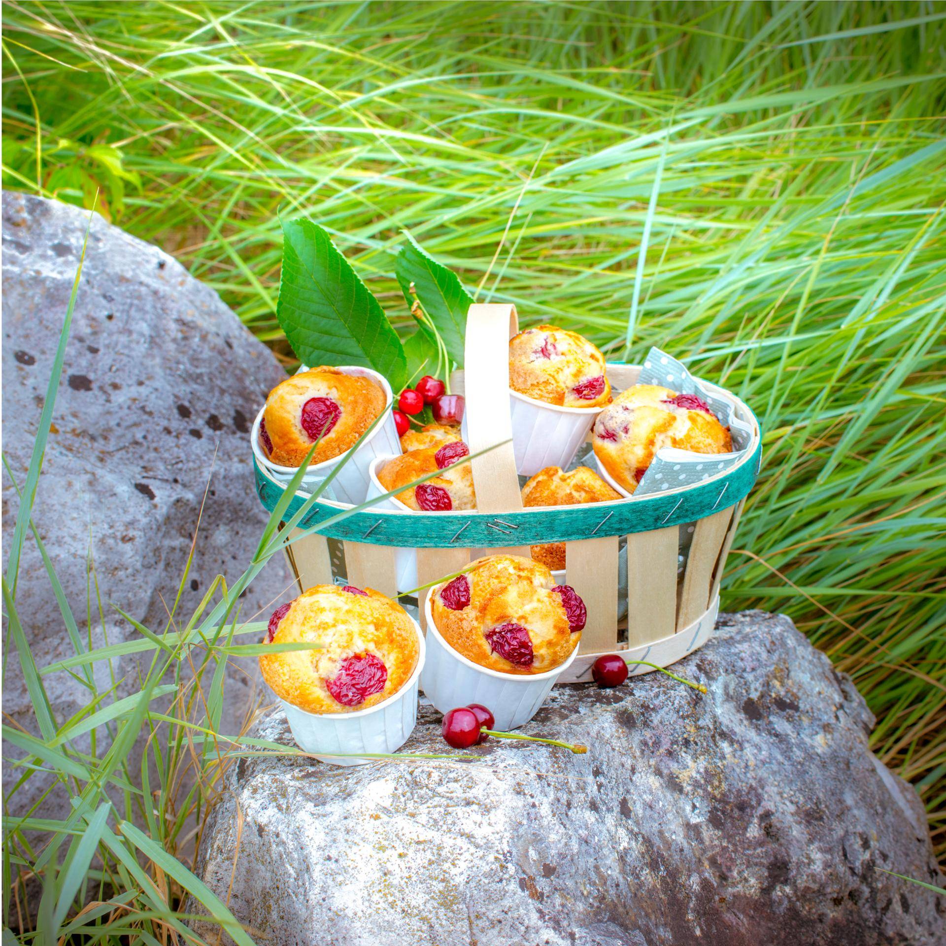 Muffins aux cerises et aux amandes - Recette Companion Connect | Moulinex