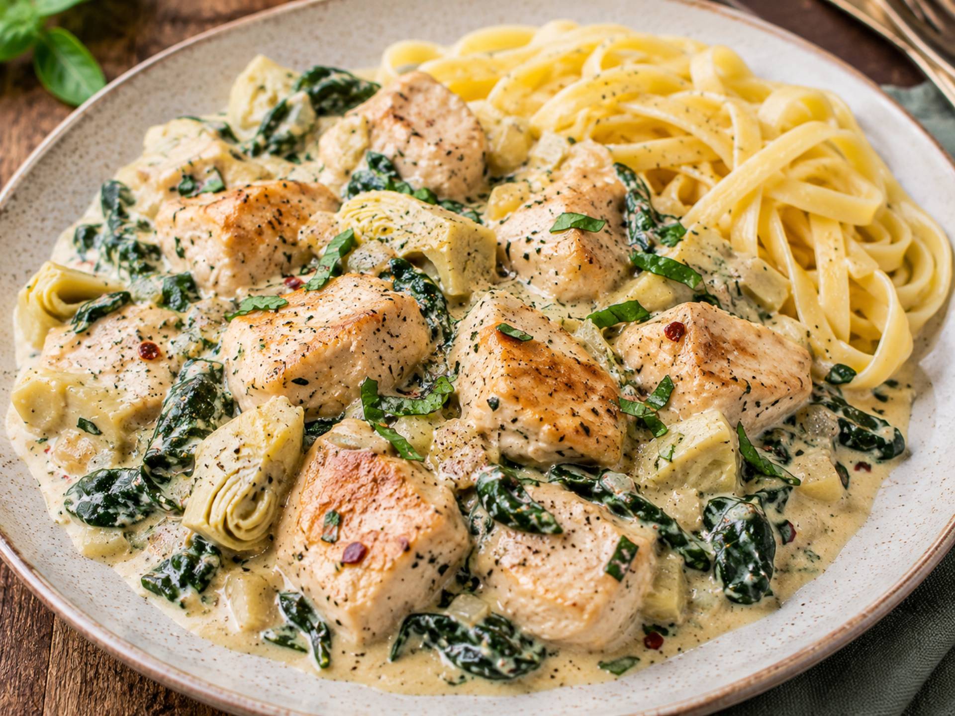 Poulet crémeux aux épinards et artichauts - Recette Cookeo Infinity Autostir | Moulinex