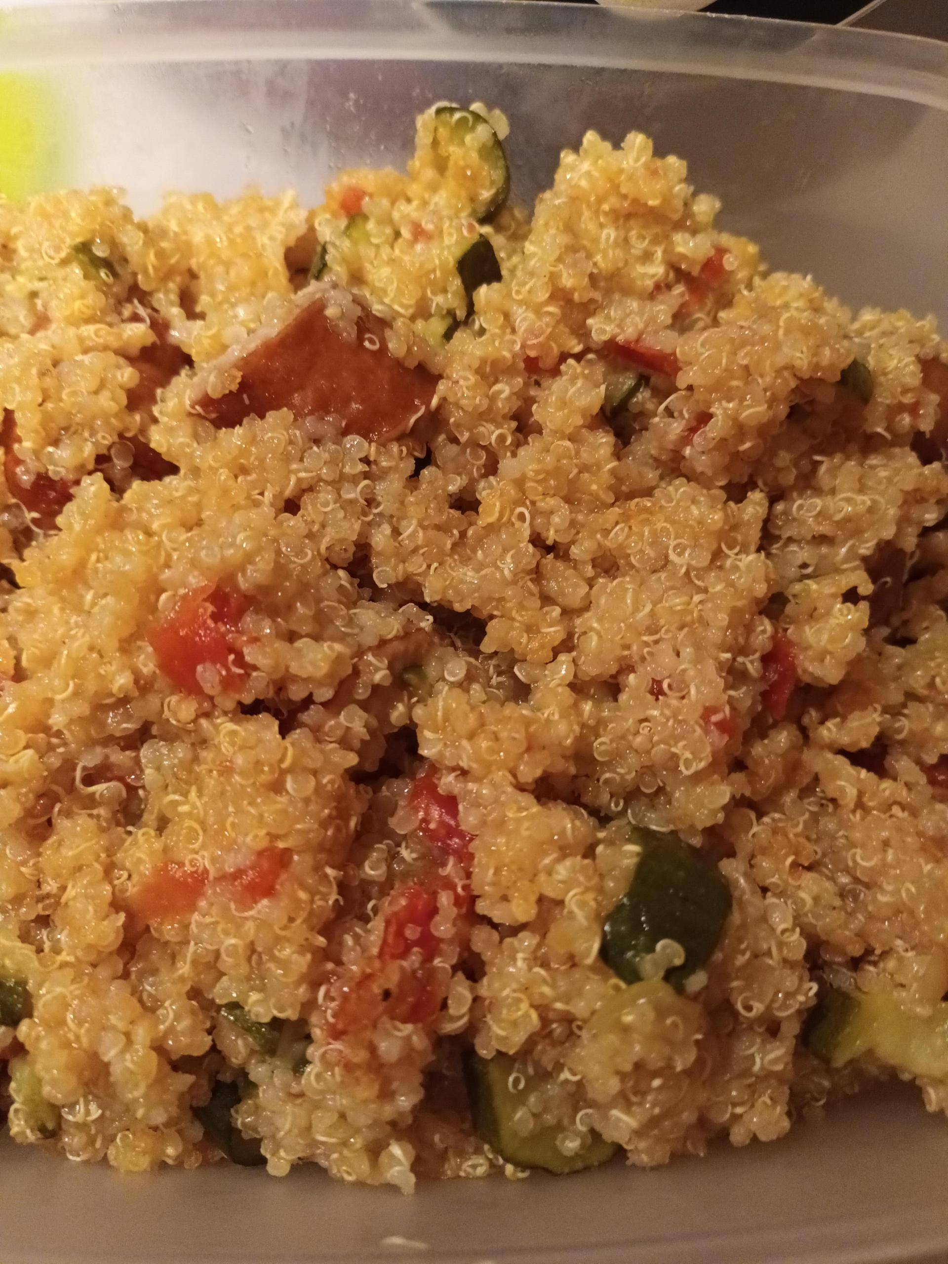 Quinoa courgettes tomates saucisses fumées - Recepten Cookeo | Moulinex