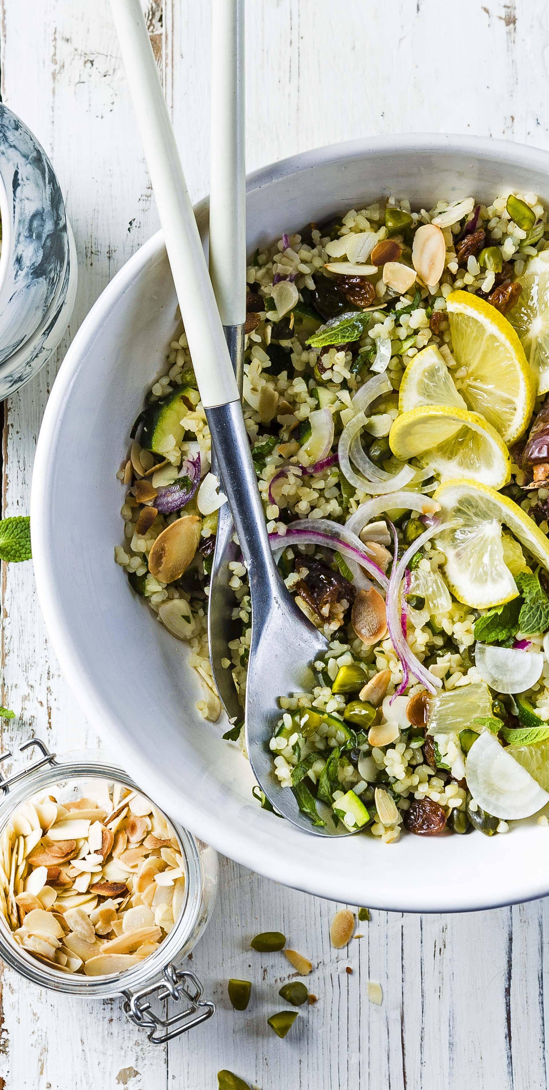 Taboulé de boulgour aux fruits secs - Recette Cuiseur vapeur | Moulinex