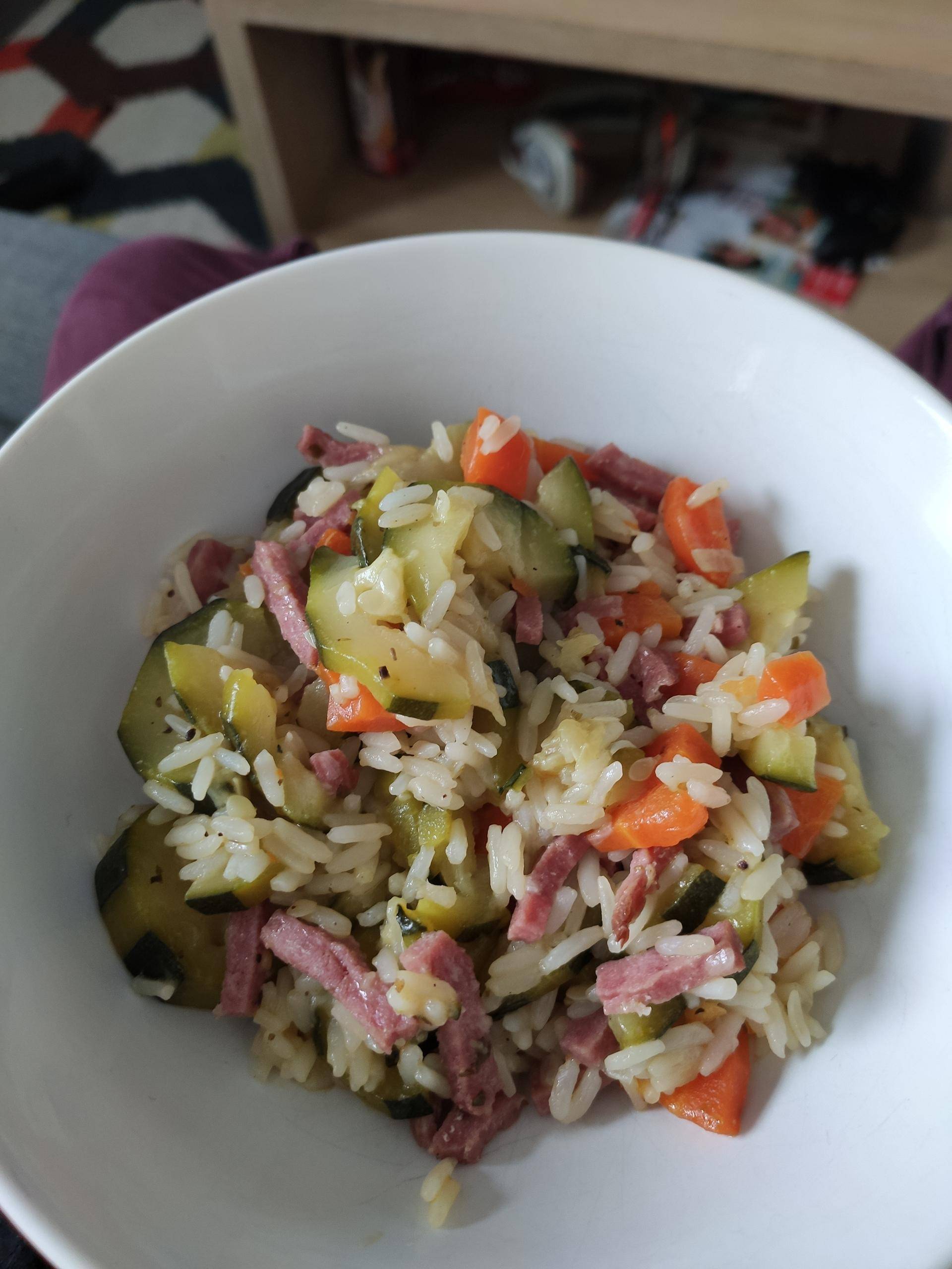 Riz carottes-courgettes et bacon - Recepten Cookeo V3 | Moulinex