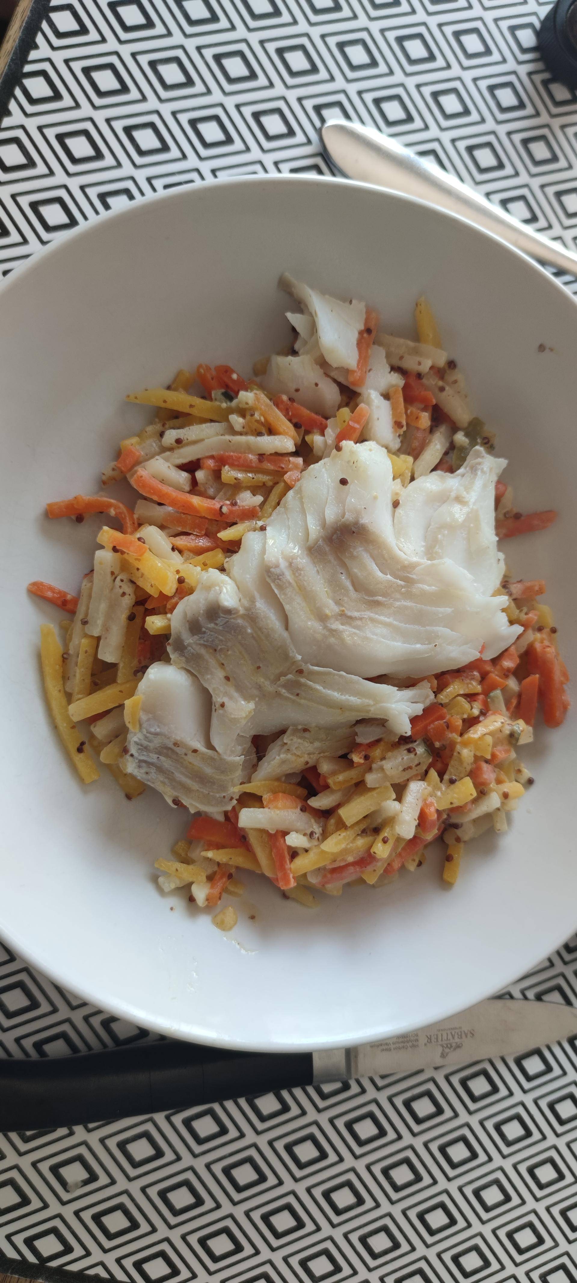 Dos de cabillaud et julienne de legumes - Recepten Cookeo V3 | Moulinex