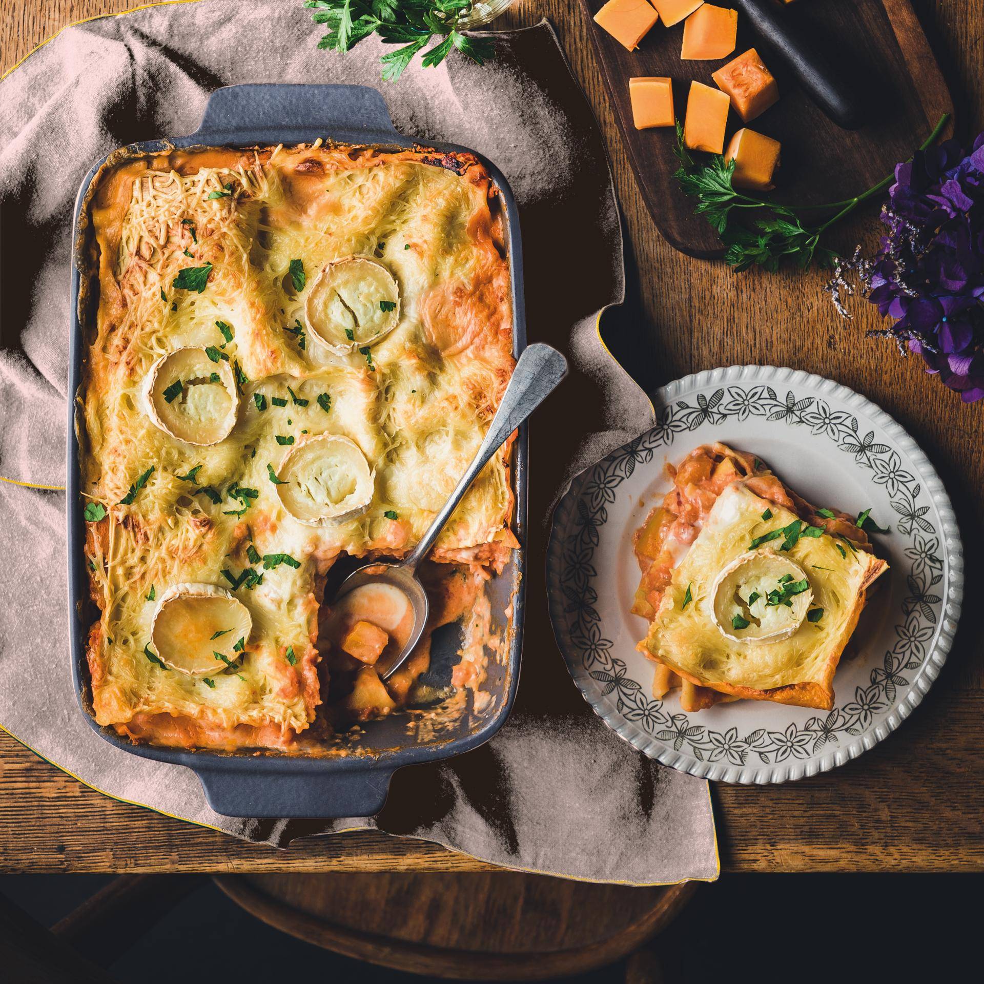Lasagnes à la patate douce, épinards et chèvre frais - Recepten Multifunction Airfryer Oven Digital | Moulinex