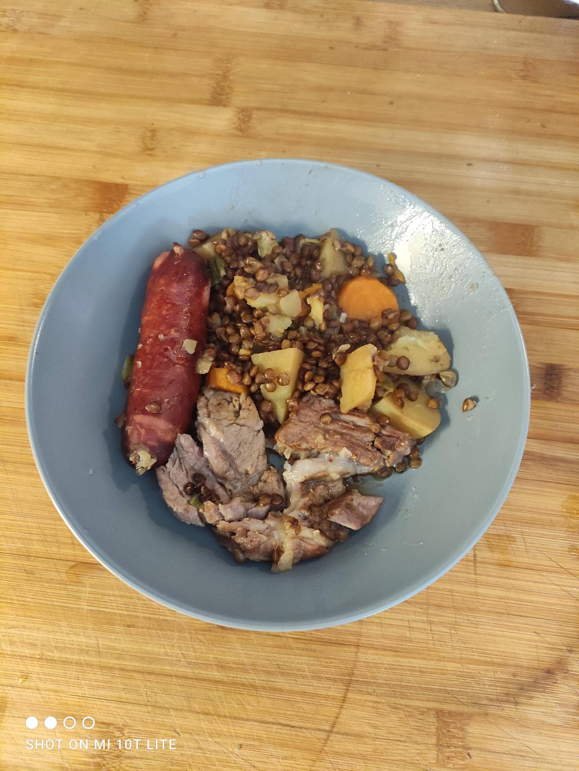 Lentilles saucisses et echine - Recette Cookeo | Moulinex