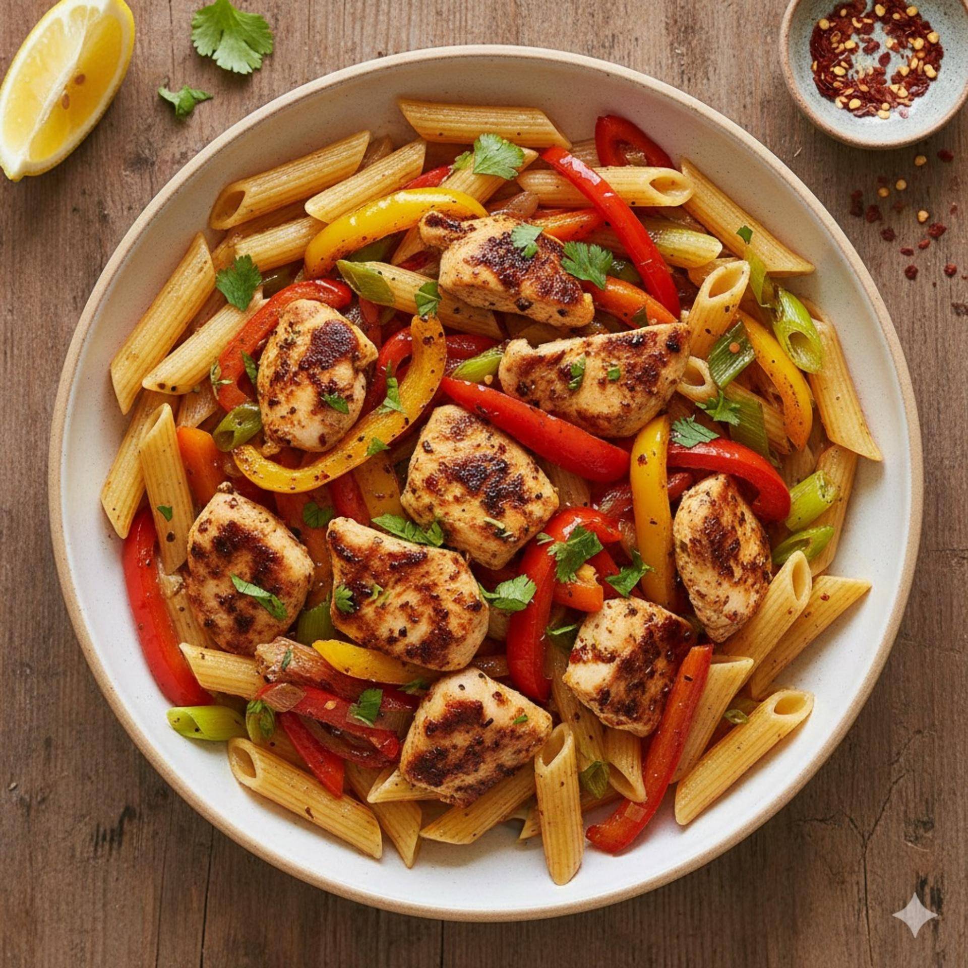 Poulet Façon Fajita sur Pâtes - Recette Companion Connect XL | Moulinex