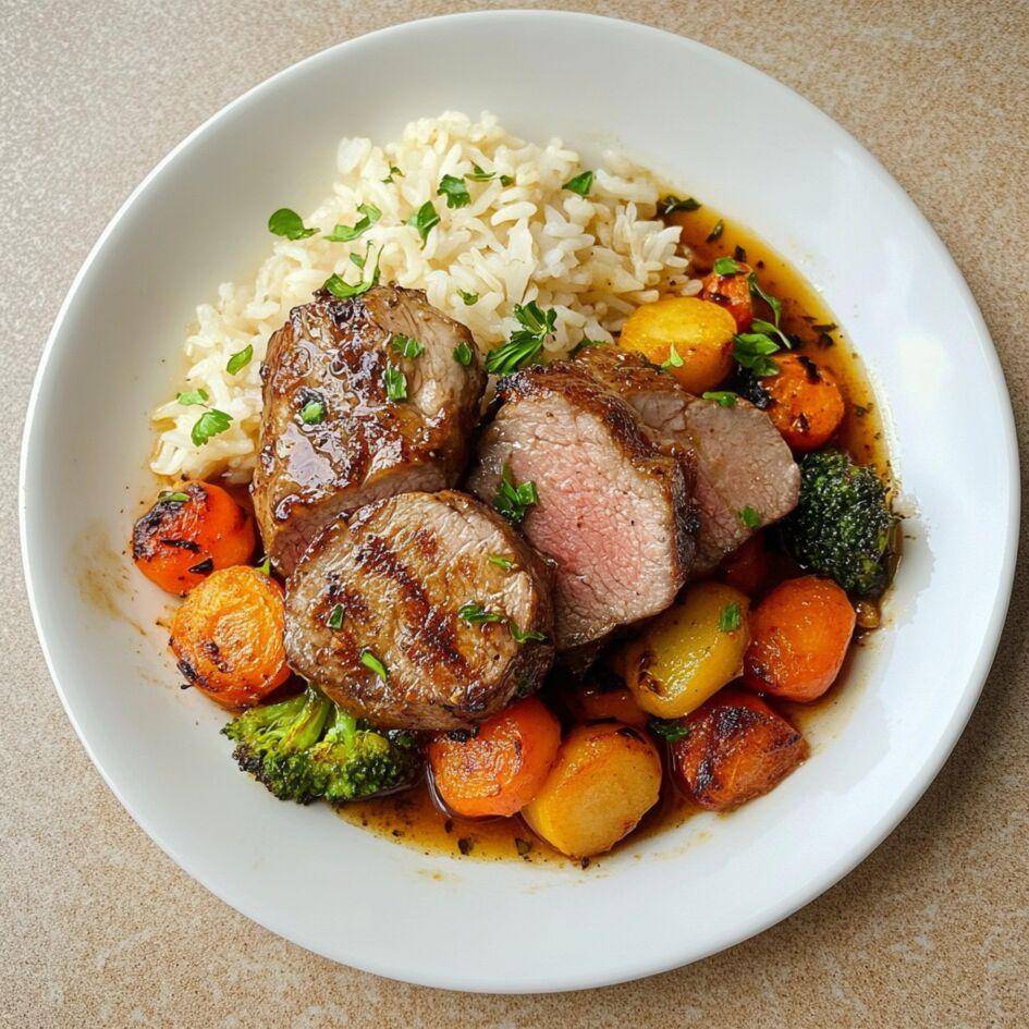 Rôti de veau laqué, légumes et riz - Recette Cookeo Infinity 17in1 | Moulinex
