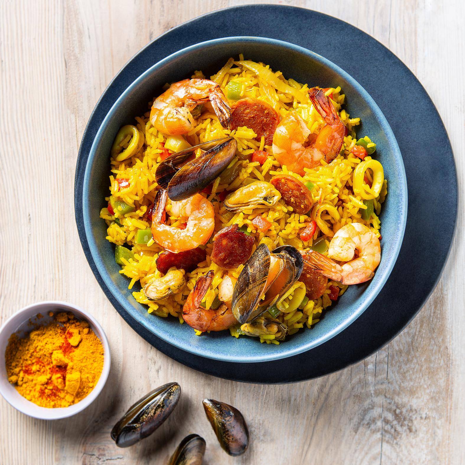 Paëlla express aux crevettes - Recepten Cook'in One | Moulinex