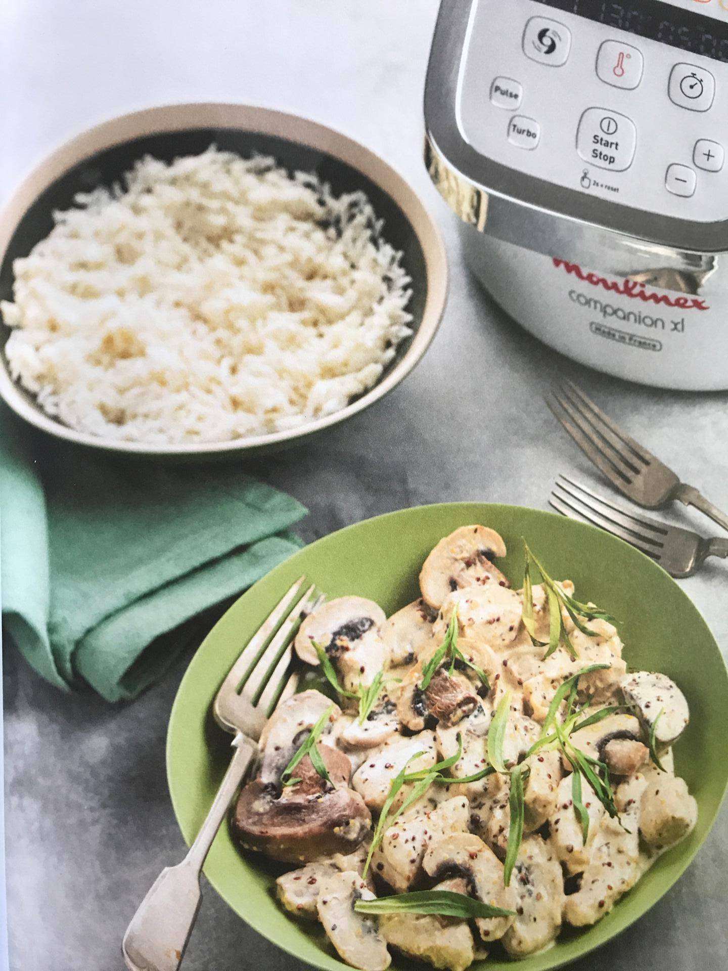 Poulet à la crème et aux champignons - Recepten Companion Connect | Moulinex