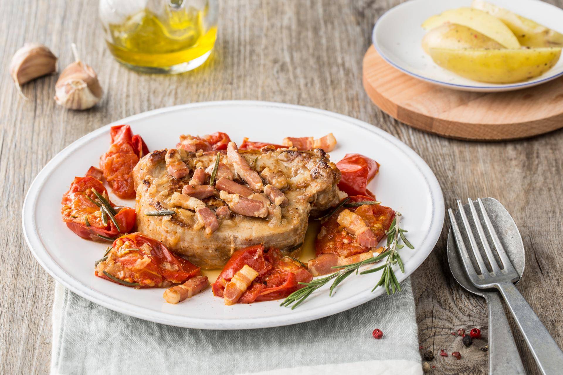 Varkensgebraad met tomaten en spek - Recepten Cookeo | Moulinex