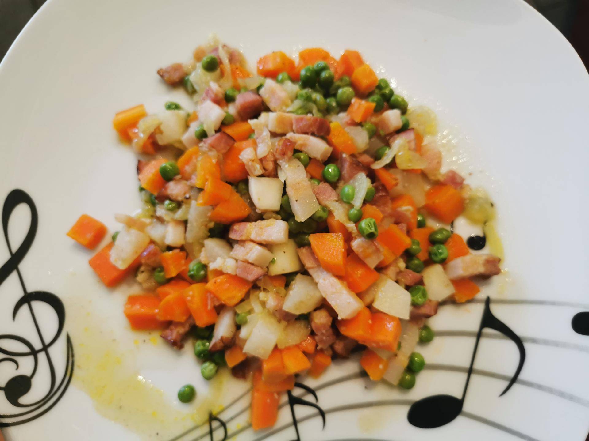 Macédoine de légumes et ses lardons - Recepten Companion | Moulinex