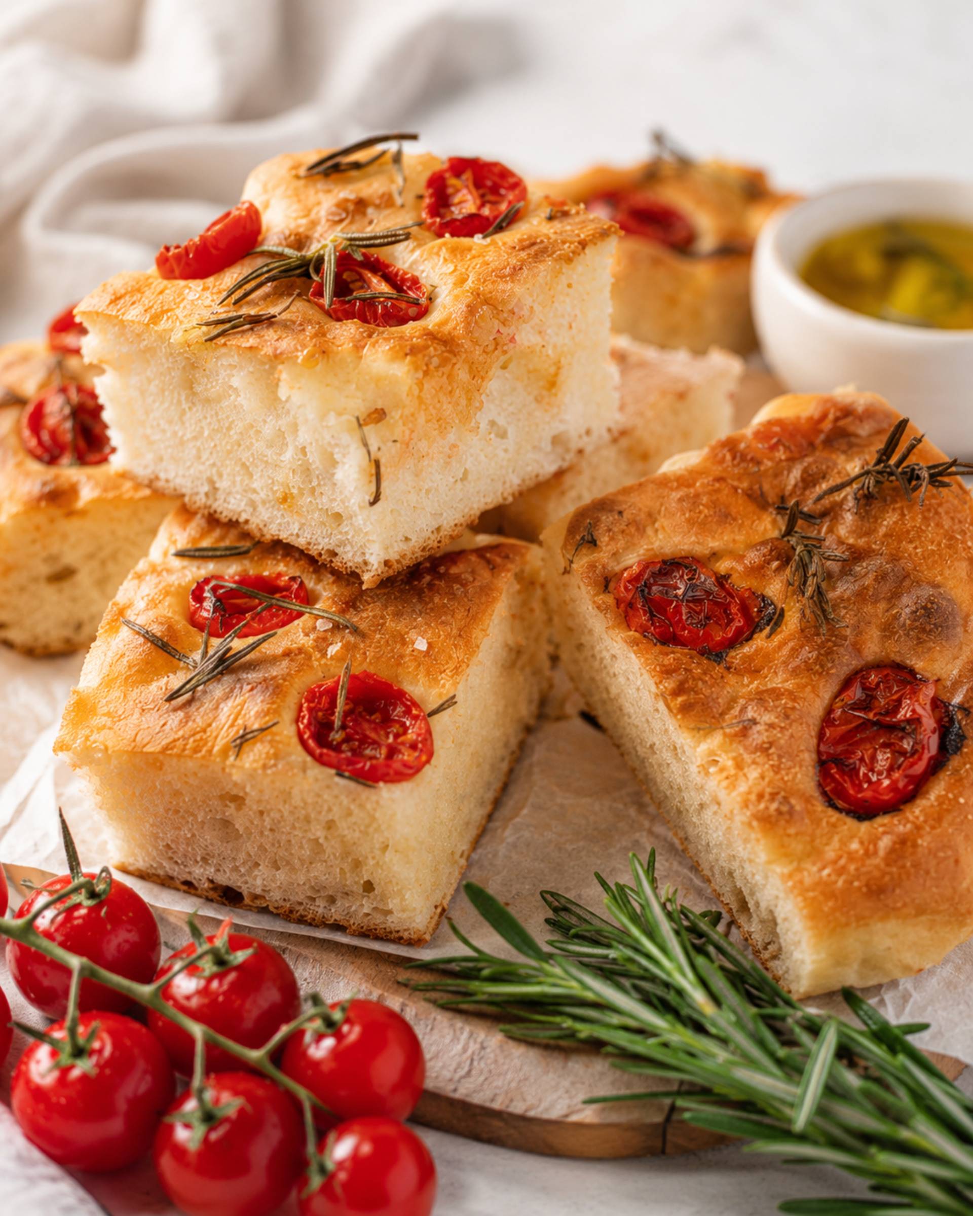 Focaccia met cherrytomaat en rozemarijn - Recepten Crisp&Go 3P | Moulinex
