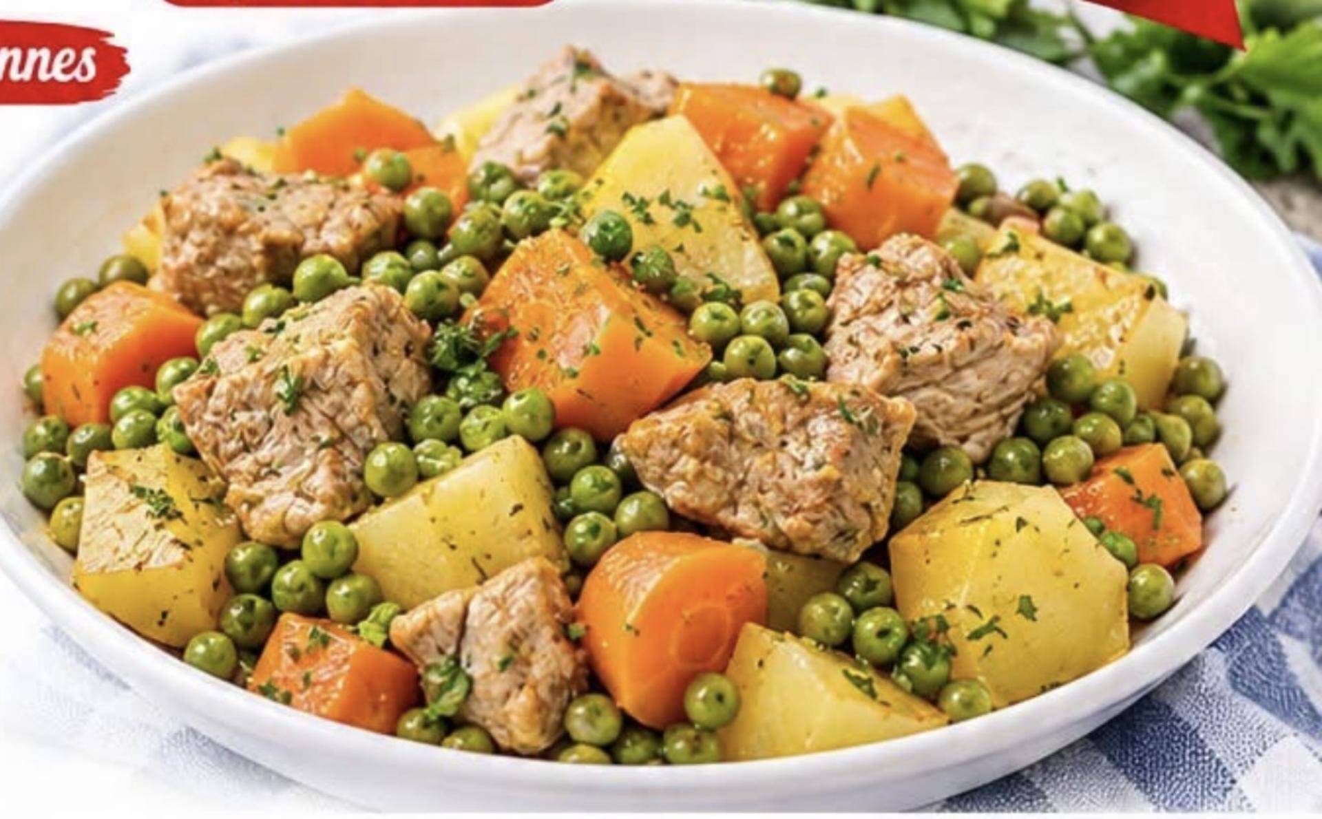 Sauté de porc, petits pois, carottes, pommes de terre - Recette Cookeo V3 | Moulinex