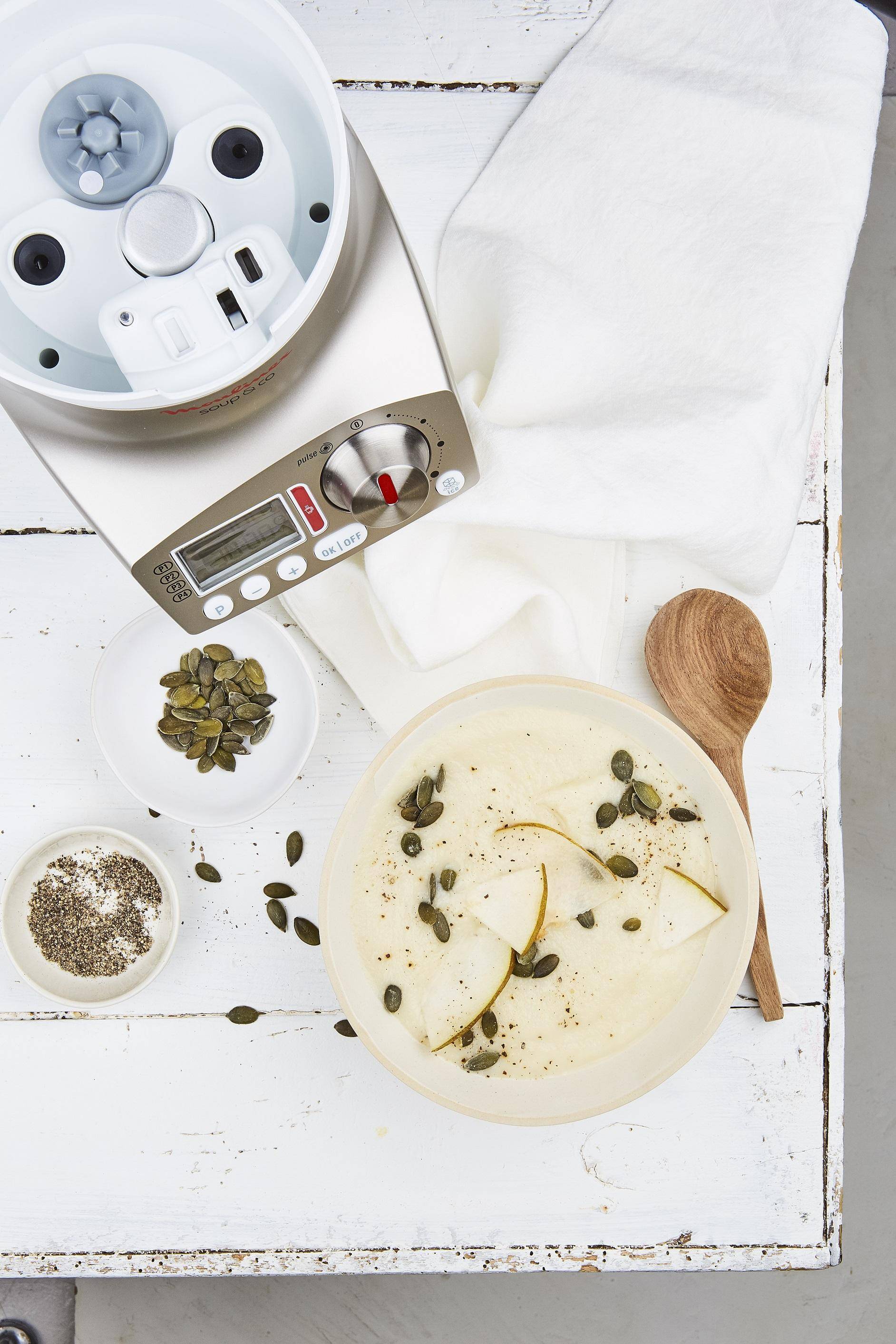 Velouté de pâtisson à la poire - Recette Soup & Co | Moulinex