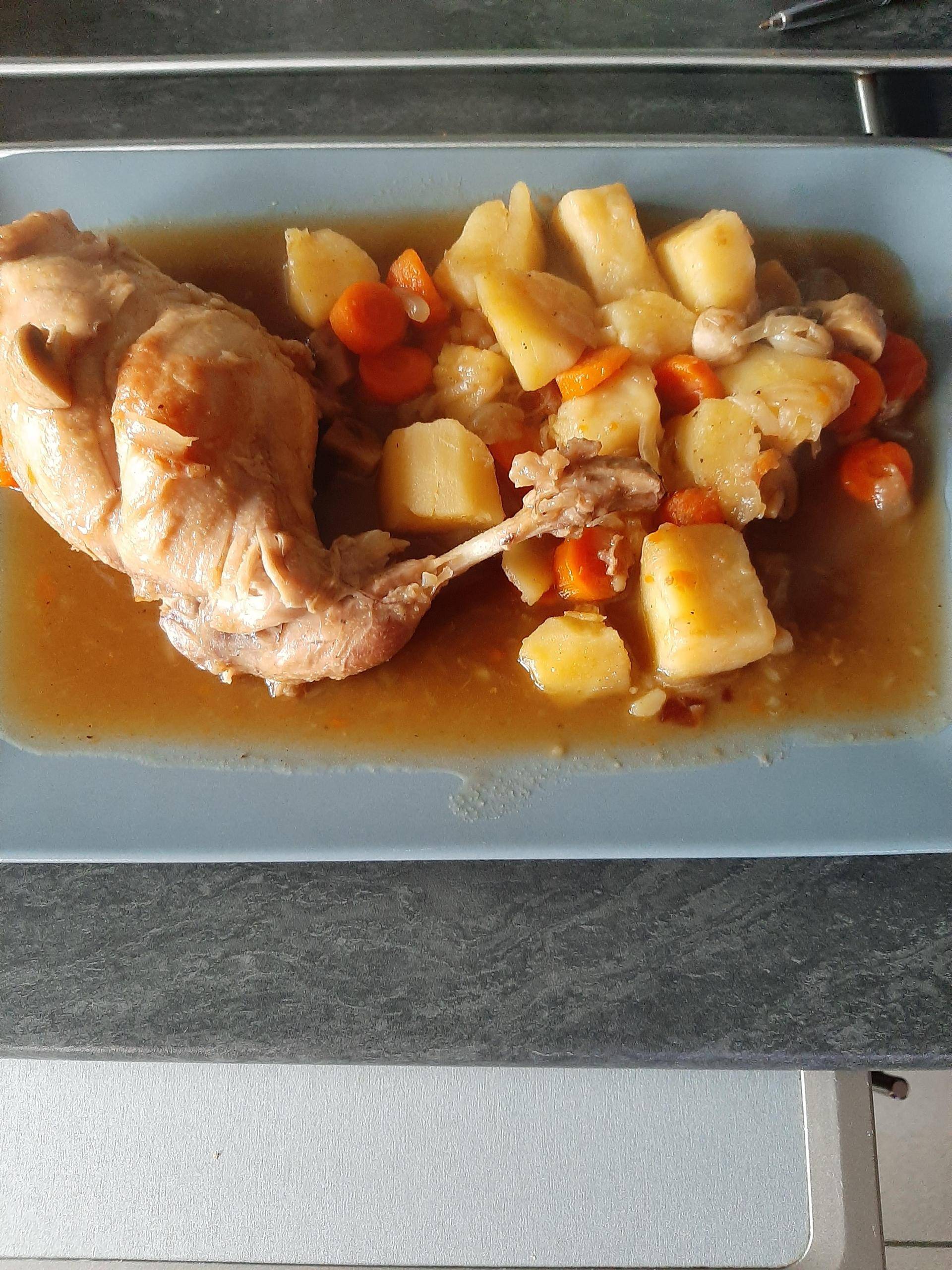 Cuisse de lapin PDT carotte champi moutarde - Recette Cookeo | Moulinex