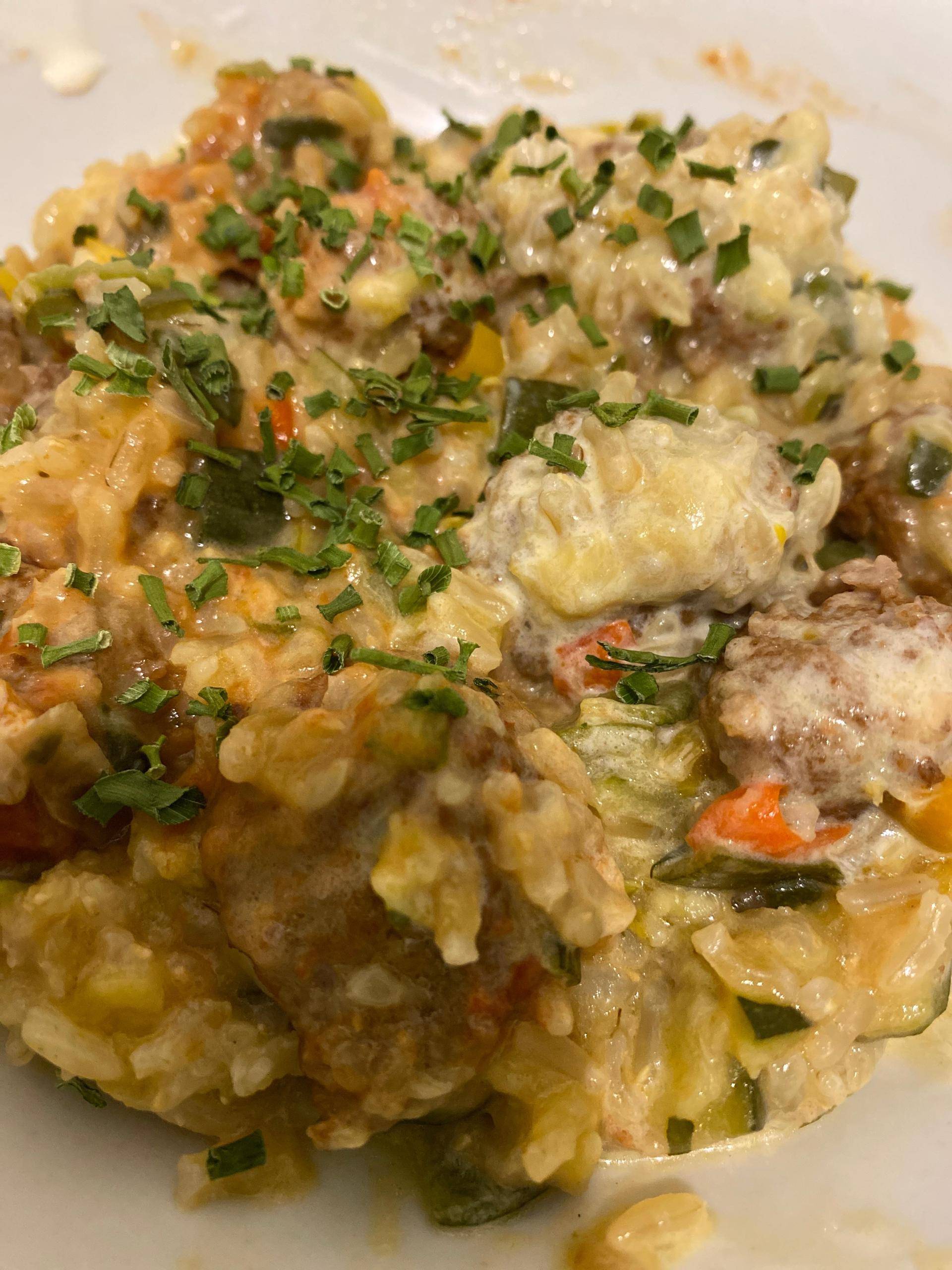 Riz aux petits légumes et boulettes de bœuf - Recette Cookeo | Moulinex