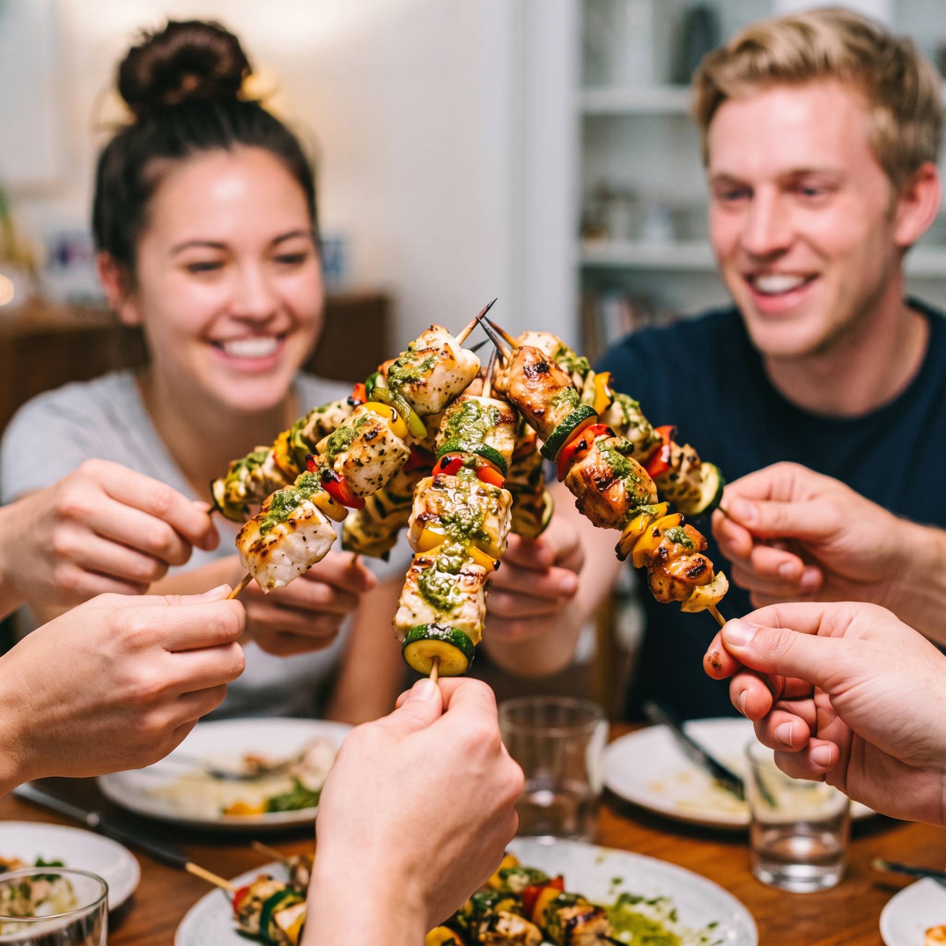 Brochettes de poisson & poulet au pesto - Recette Ever Fry XXL SURFACE | Moulinex
