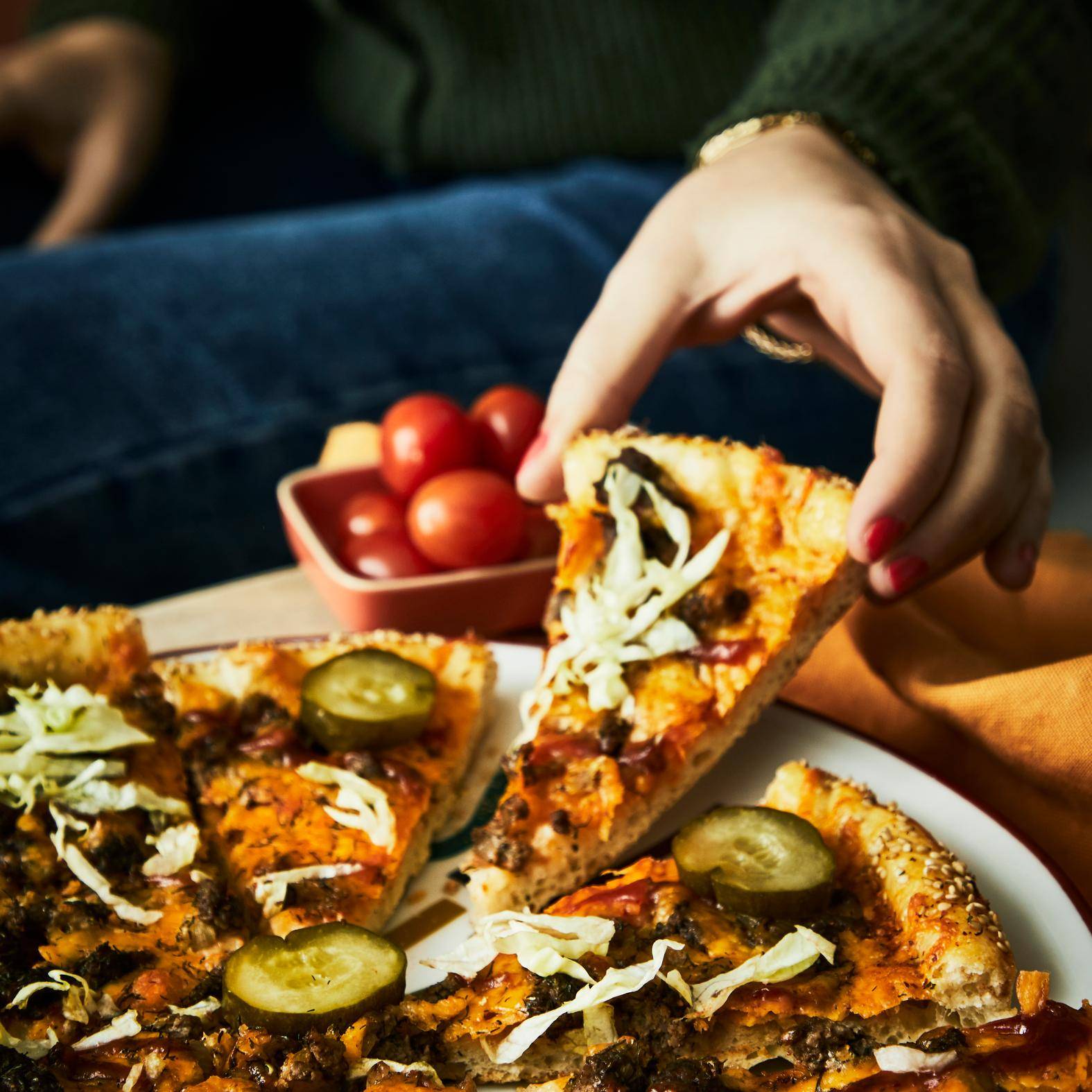 Pizza cheeseburger - Recepten Easy Fry XL Surface | Moulinex