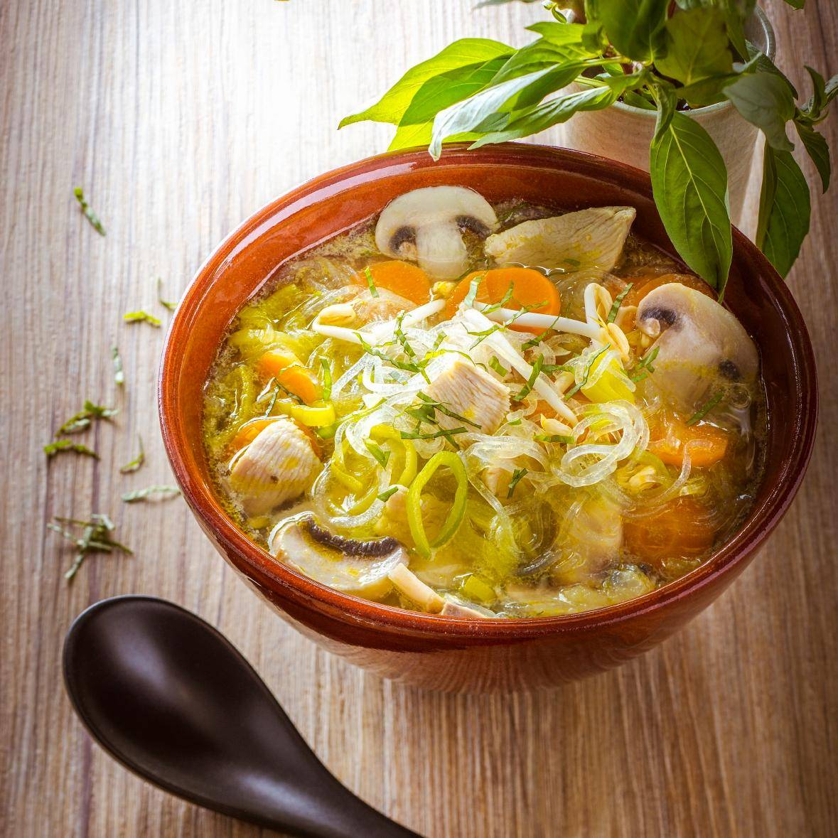 Soupe chinoise au poulet - Recette Companion Connect | Moulinex
