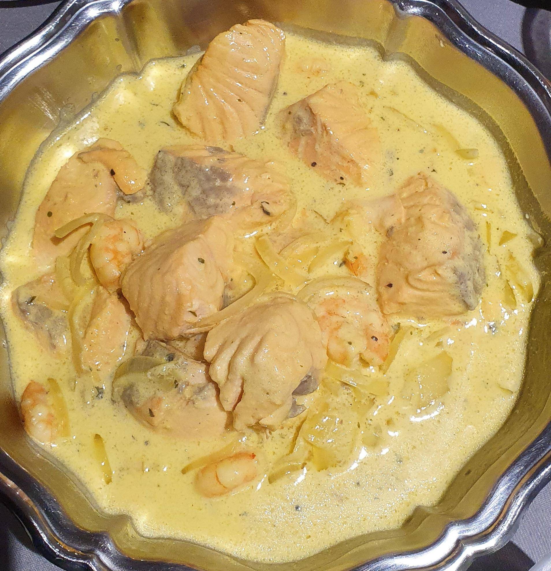 Blanquette safranée au saumon et crevettes - Recepten Companion XL | Moulinex