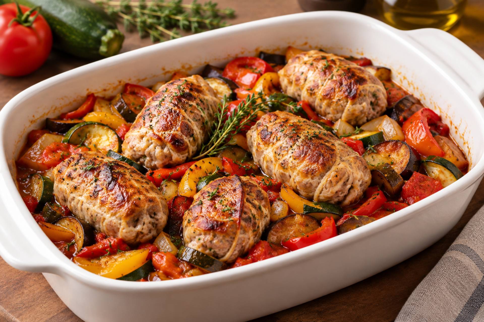 Crépinette à la sauce ratatouille - Recette Cookeo V3 | Moulinex