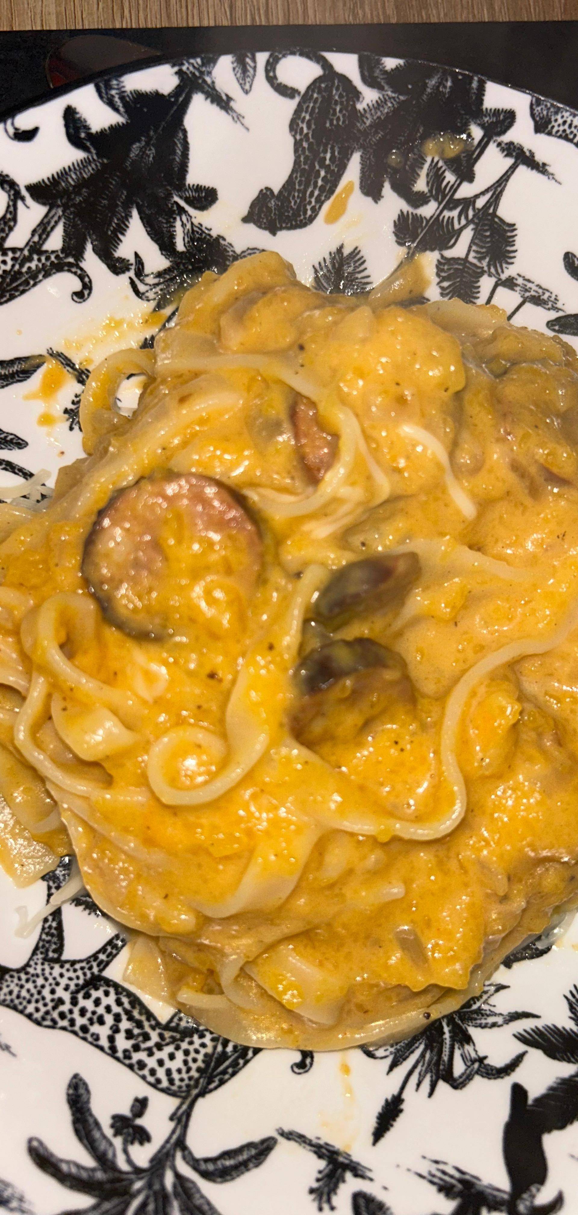 Tagliatelles au chorizo sauce butternut - Recette Cookeo | Moulinex