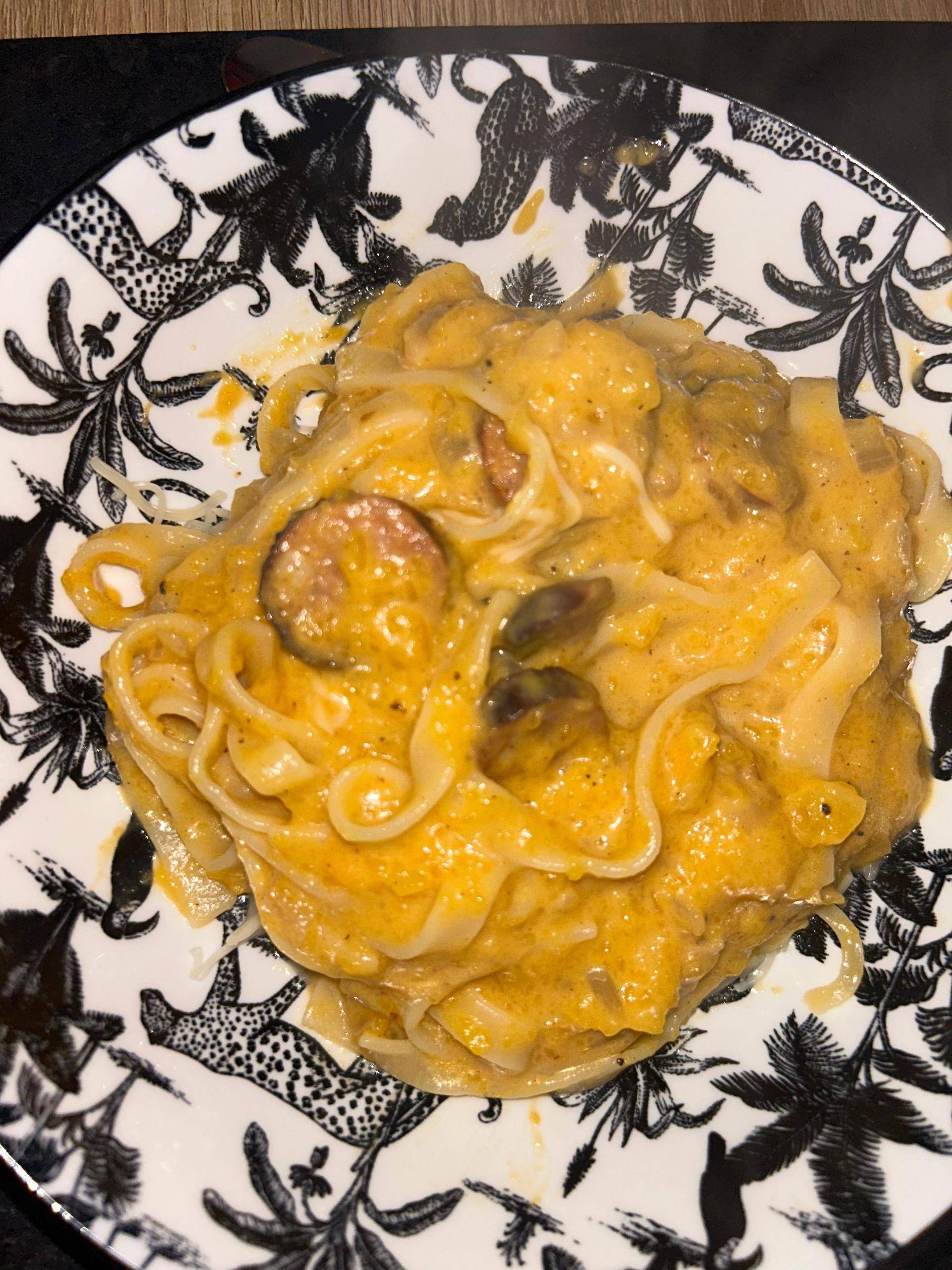 Tagliatelles au chorizo sauce butternut - Recepten Cookeo | Moulinex