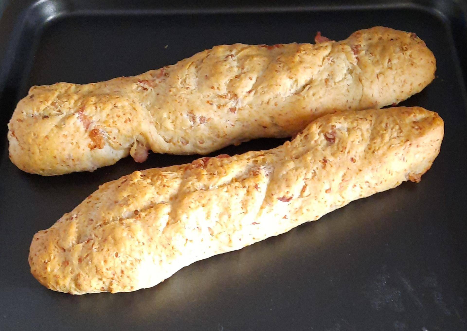 Baguette fromage - lardons - Recette Companion Connect | Moulinex