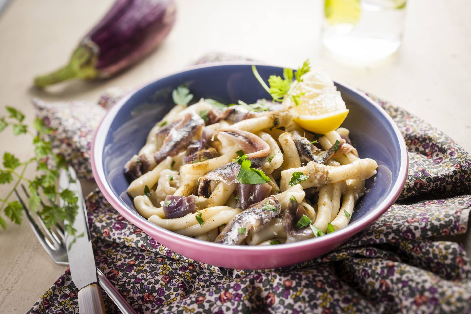 Casarecce aubergine & ansjovis - Recepten Cookeo | Moulinex