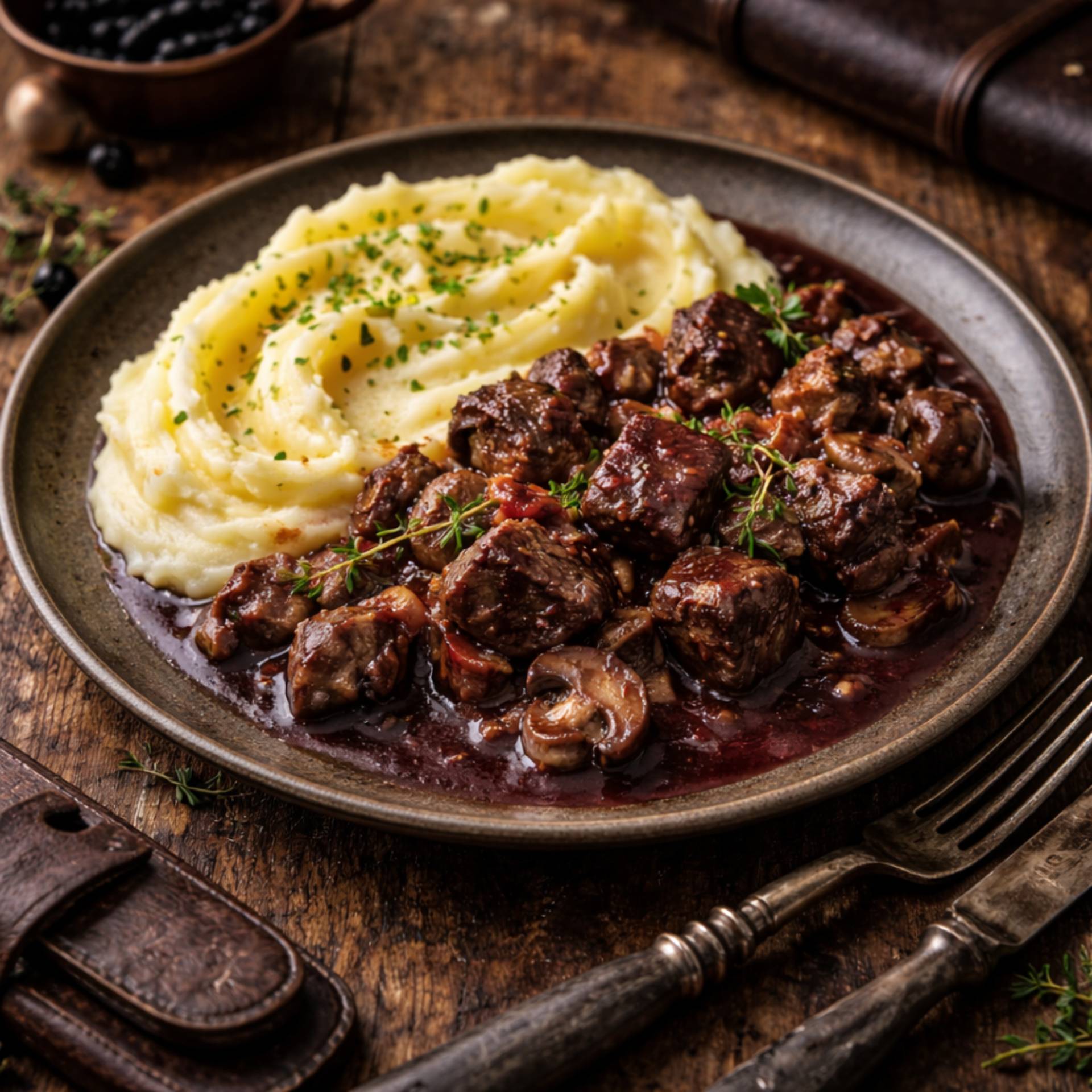 Civet de biche au cassis, purée au beurre - Recette Cookeo Infinity Autostir | Moulinex