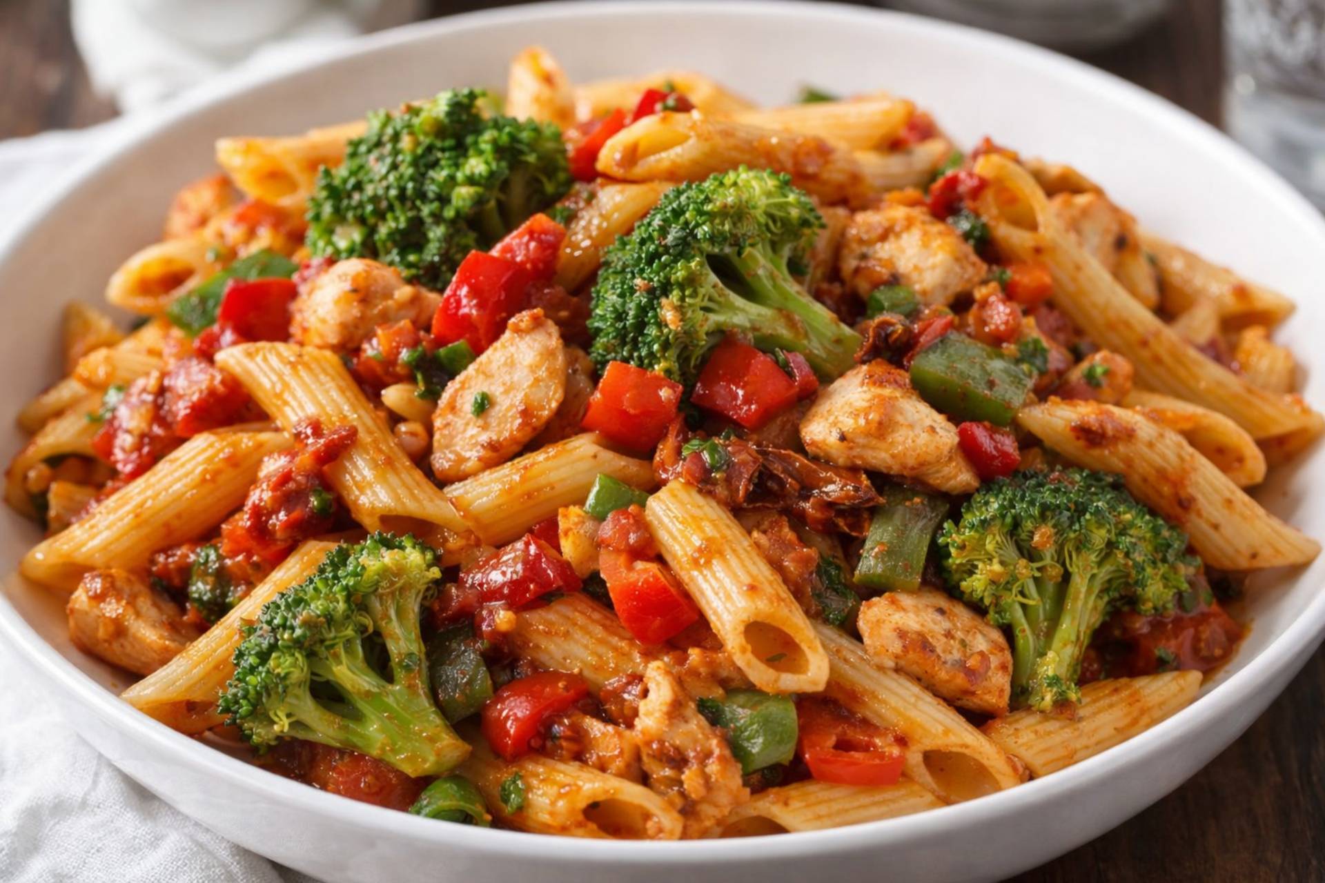 Penne au poulet et légumes - Recette Companion Connect XL | Moulinex