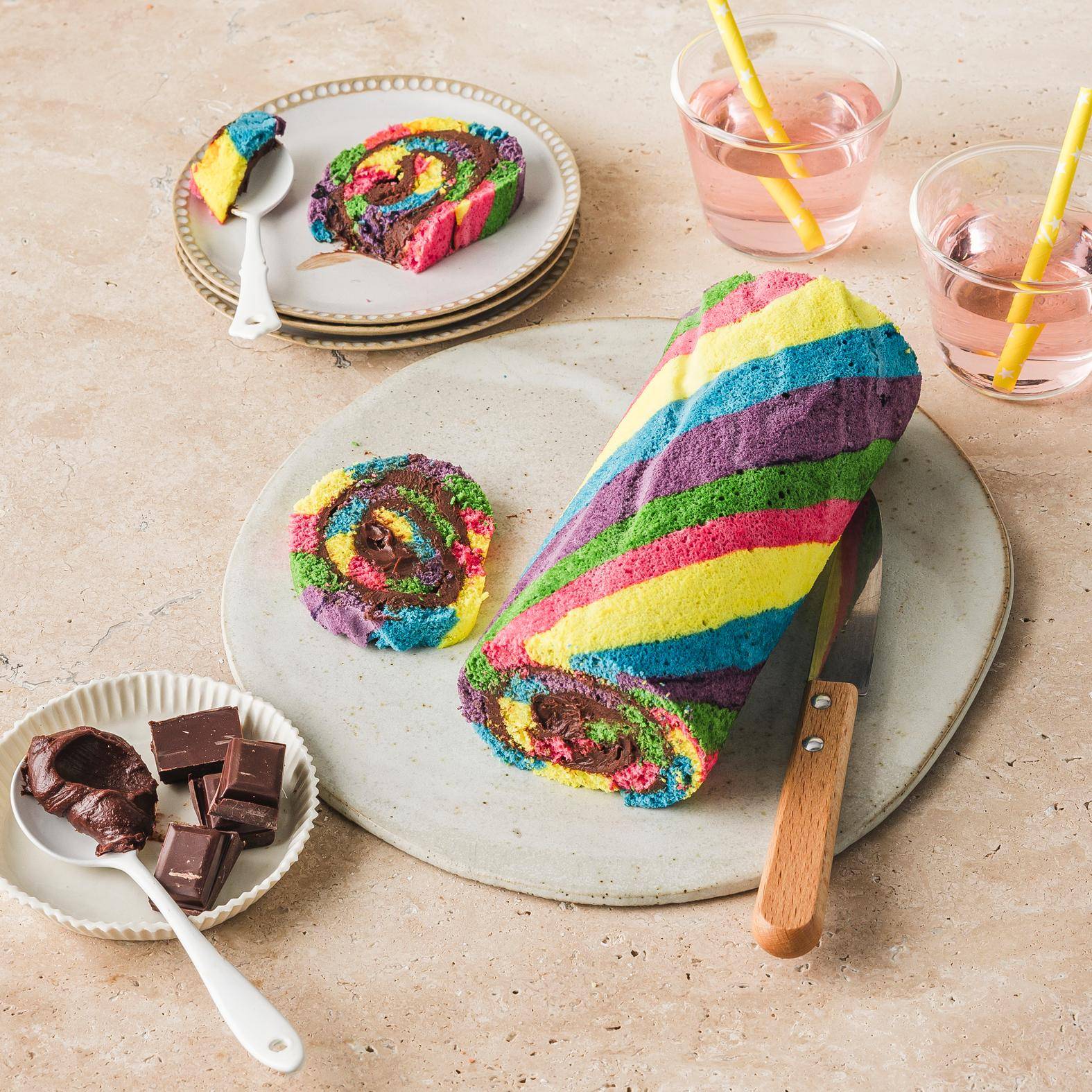 Gâteau roulé arc-en-ciel - Recepten Kitchen Machines Touch/Touch + | Moulinex