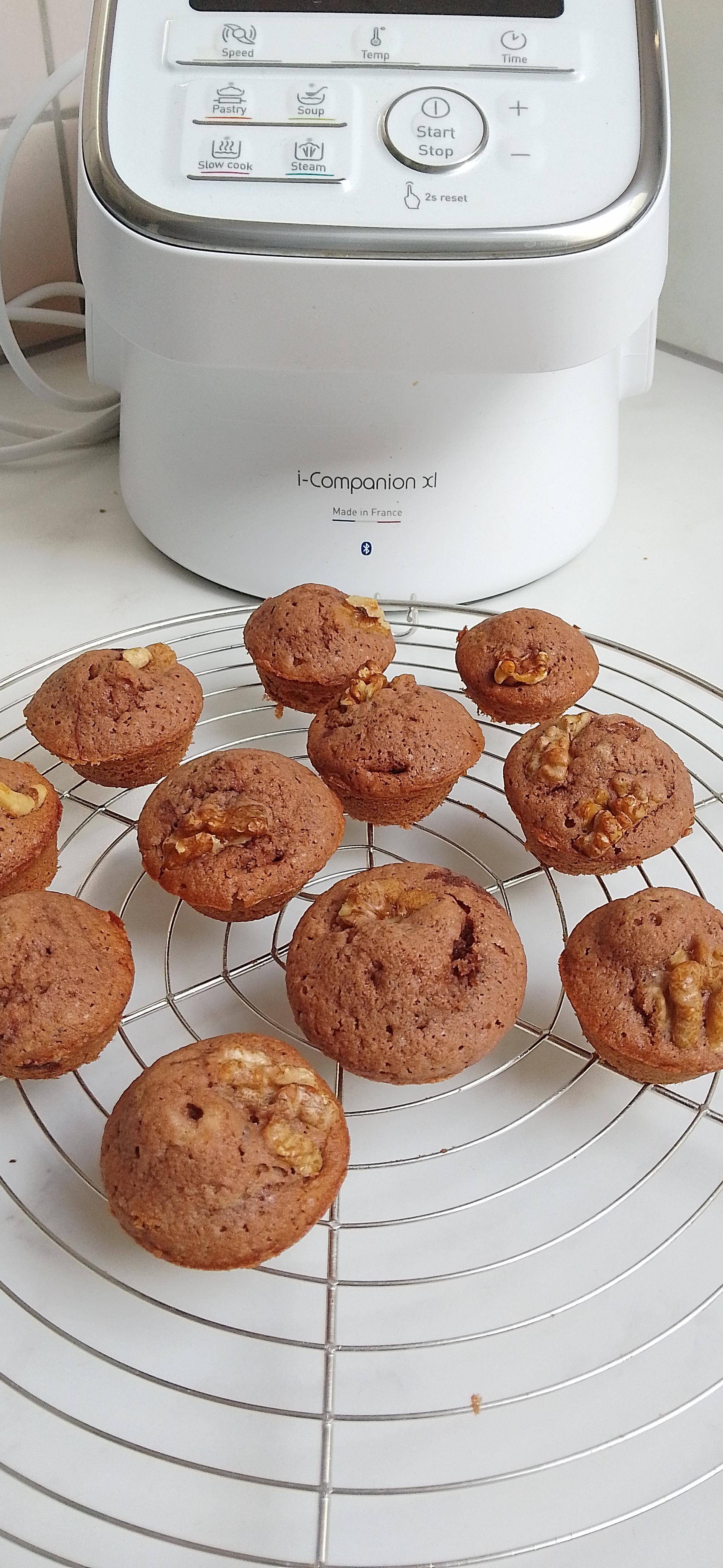 Muffins au chocolat et noix - Recette Companion Connect XL | Moulinex