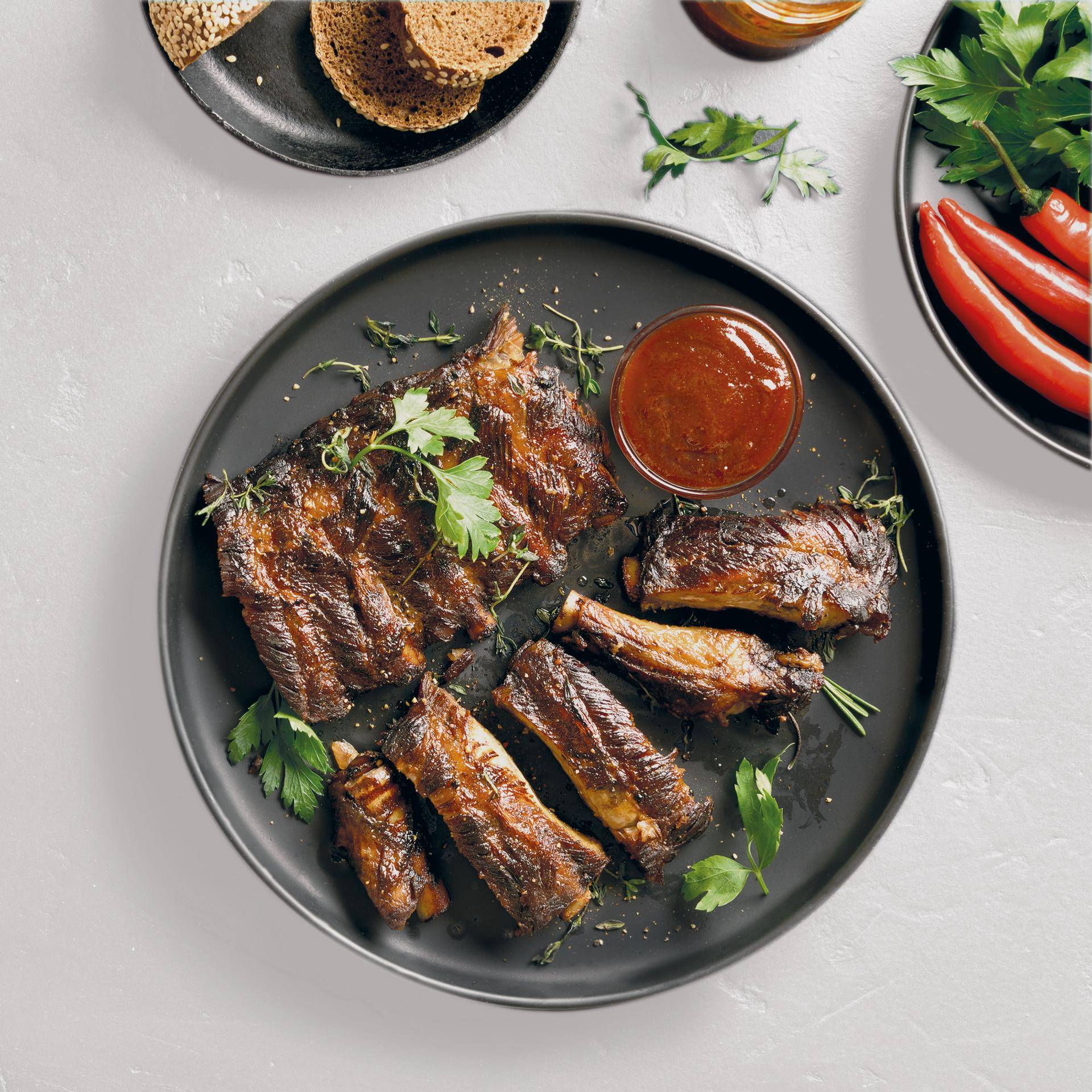 Ribs grillés sauce barbecue - Recette Easy Fry XL Surface | Moulinex