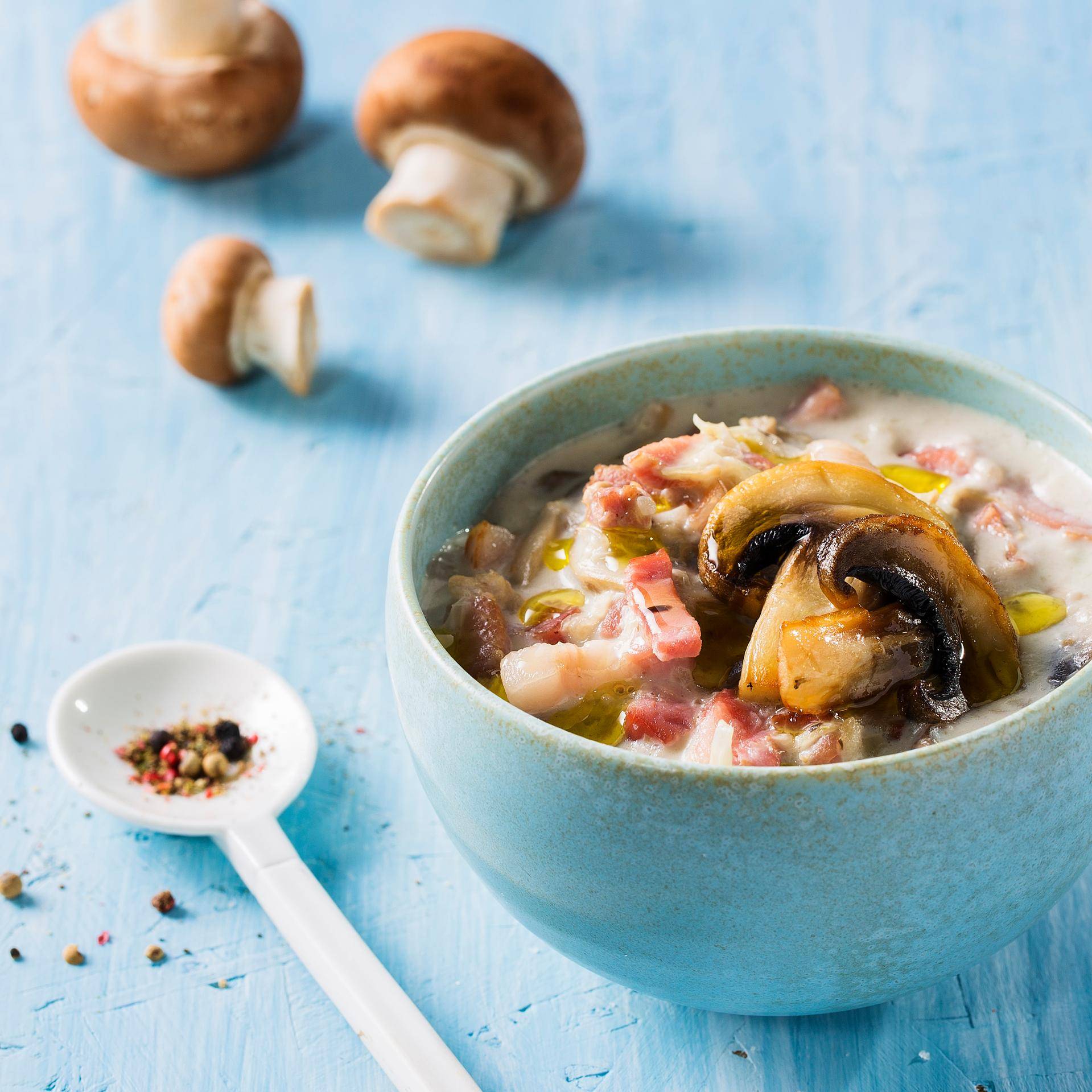 Sauce champignons et lardons - Recepten Companion | Moulinex