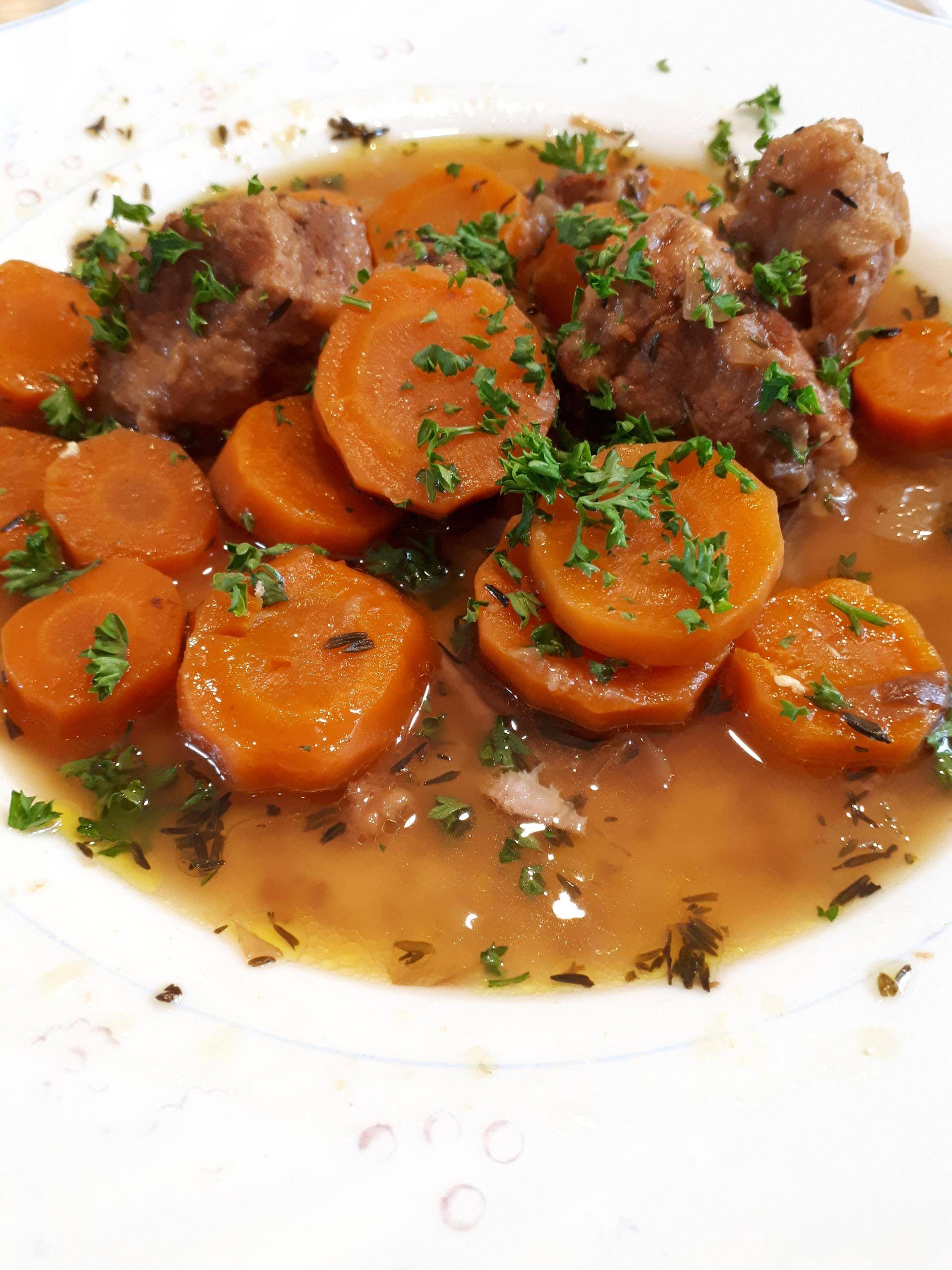 Sauté de porc fondant au cidre et ses carottes - Recepten Cookeo | Moulinex