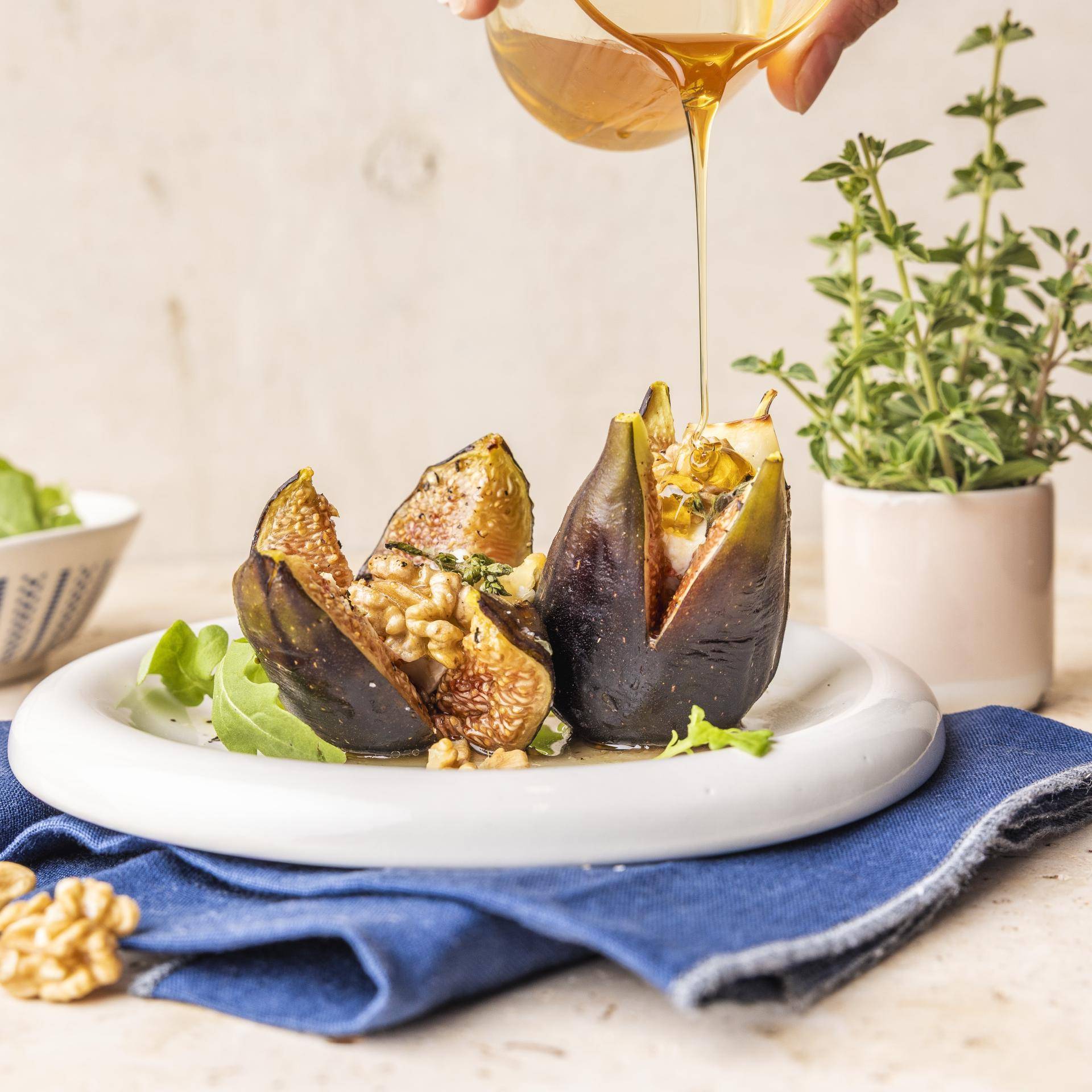 Figues rôties, noix et chèvre au thym - Recette Dual Easy Fry Flex | Moulinex