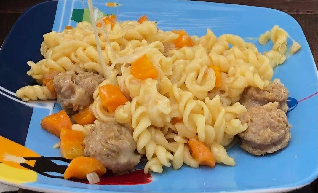 Risotto de pâtes saucisses comté et carottes - Recepten Cookeo | Moulinex