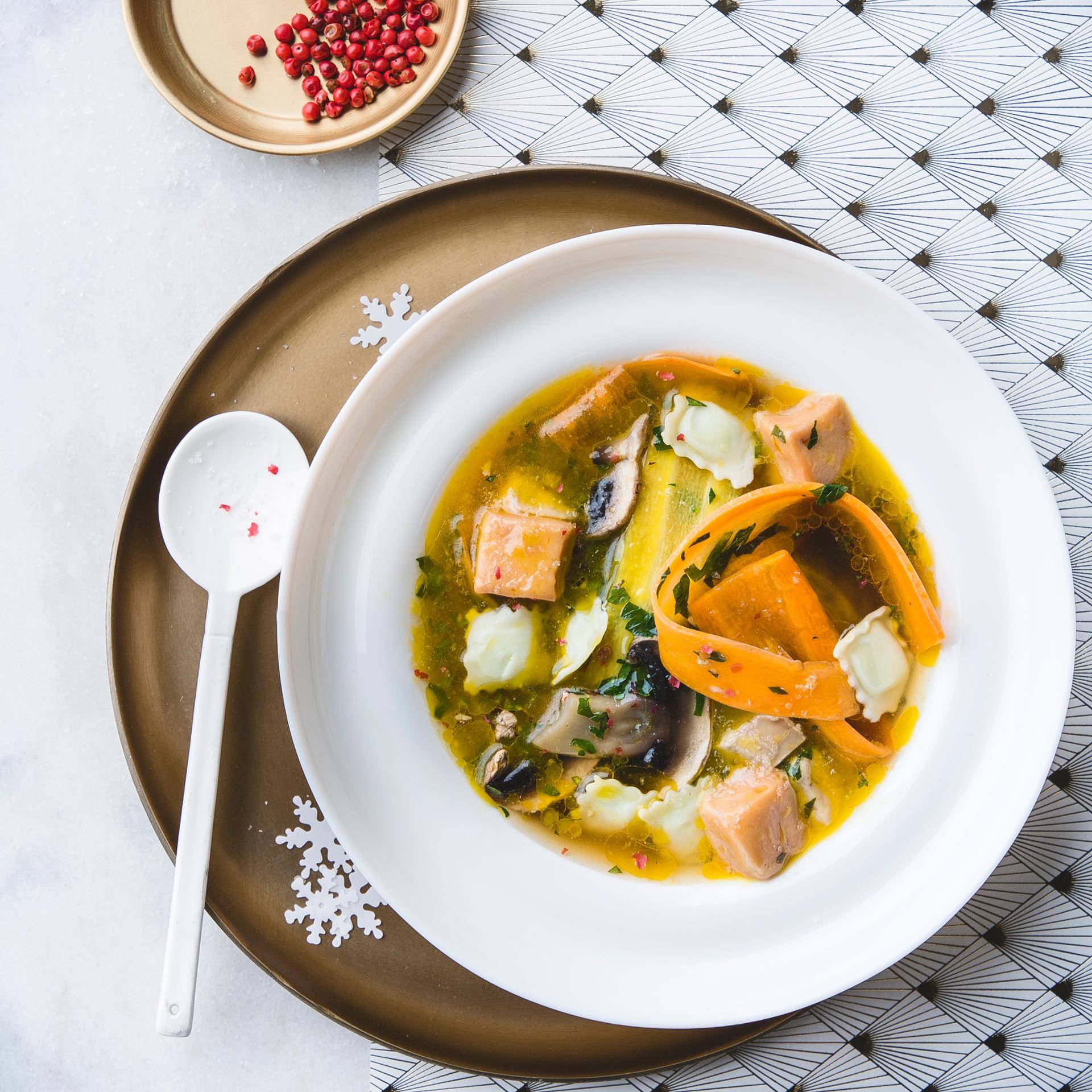 Bouillon au foie gras - Recepten Cuiseur vapeur | Moulinex
